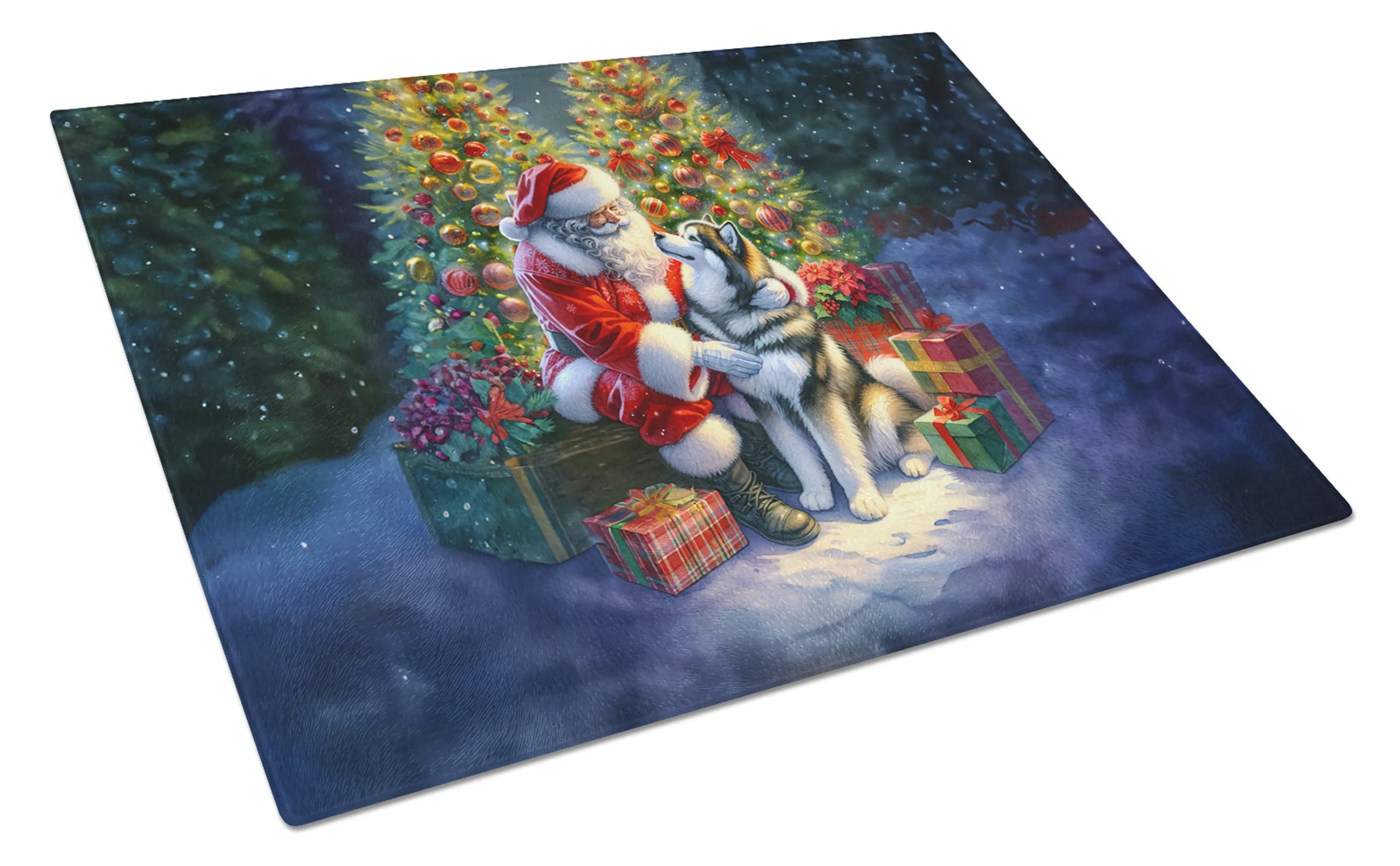 Moments with Santa Glass Cutting Board - Size: LARGE | Pack Of: 1 | Collection name: Moments with santa
