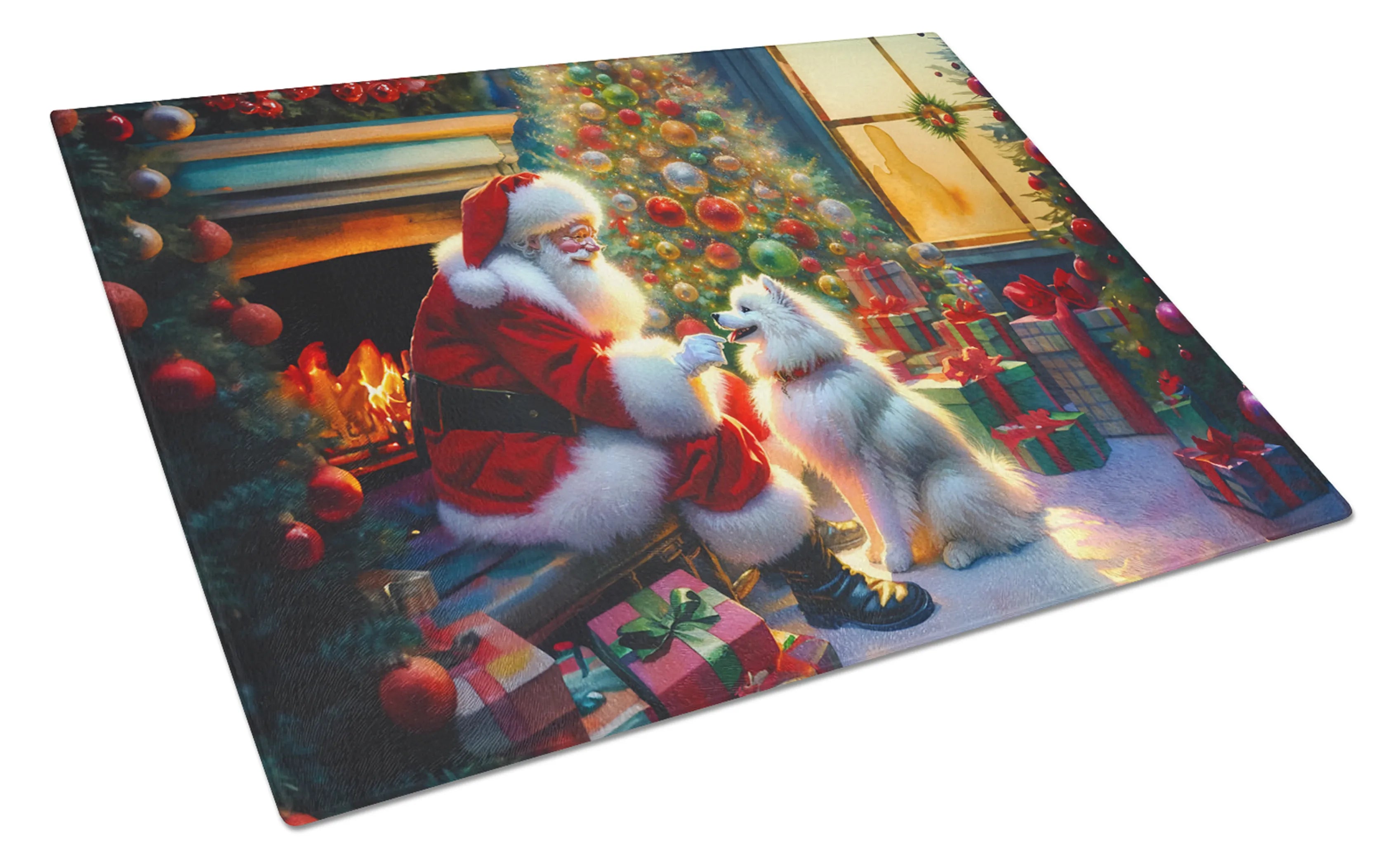 Moments with Santa Glass Cutting Board - Size: LARGE | Pack Of: 1 | Collection name: Moments with santa