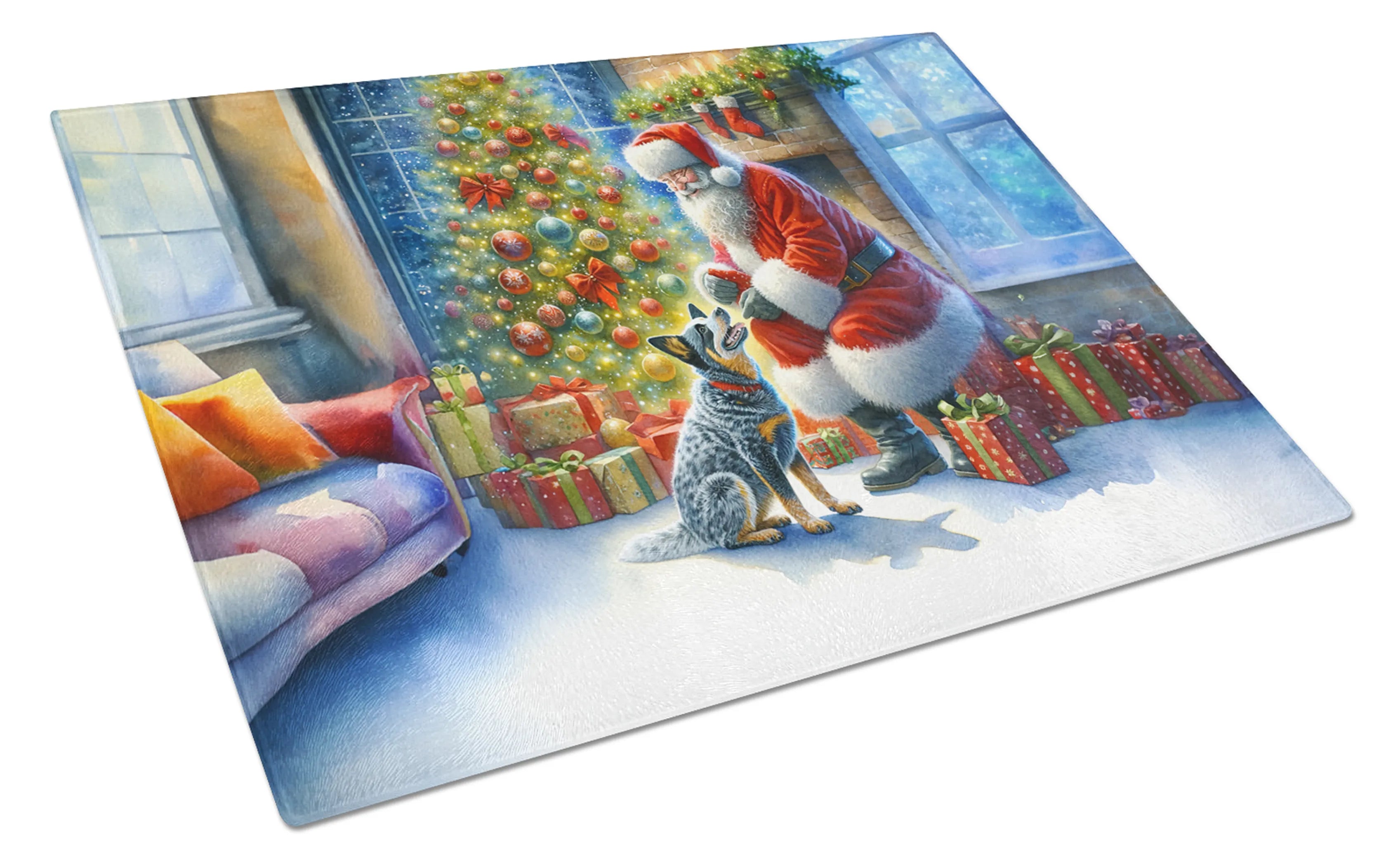 Moments with Santa Glass Cutting Board - Size: LARGE | Pack Of: 1 | Collection name: Moments with santa