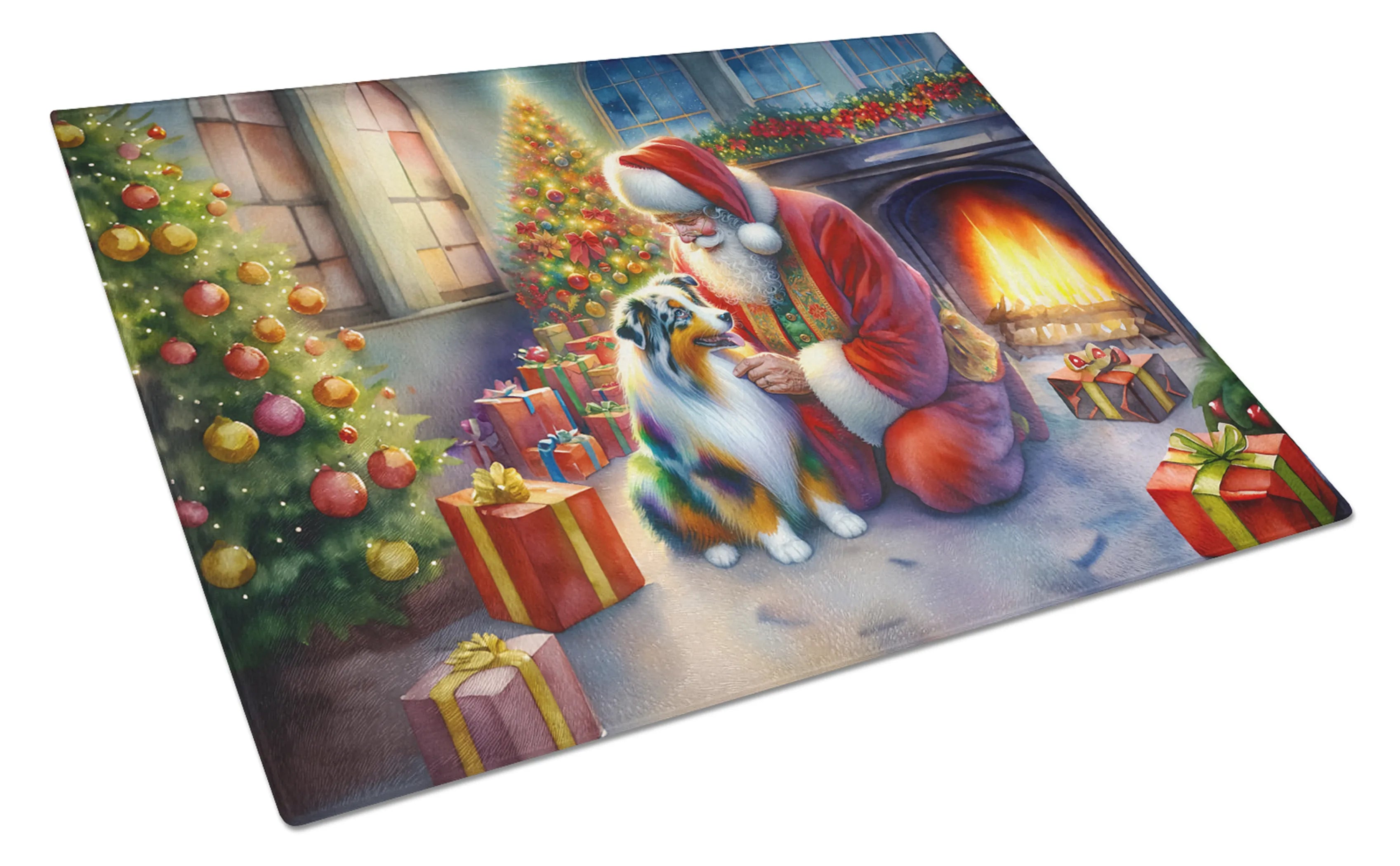 Moments with Santa Glass Cutting Board - Size: LARGE | Pack Of: 1 | Collection name: Moments with santa