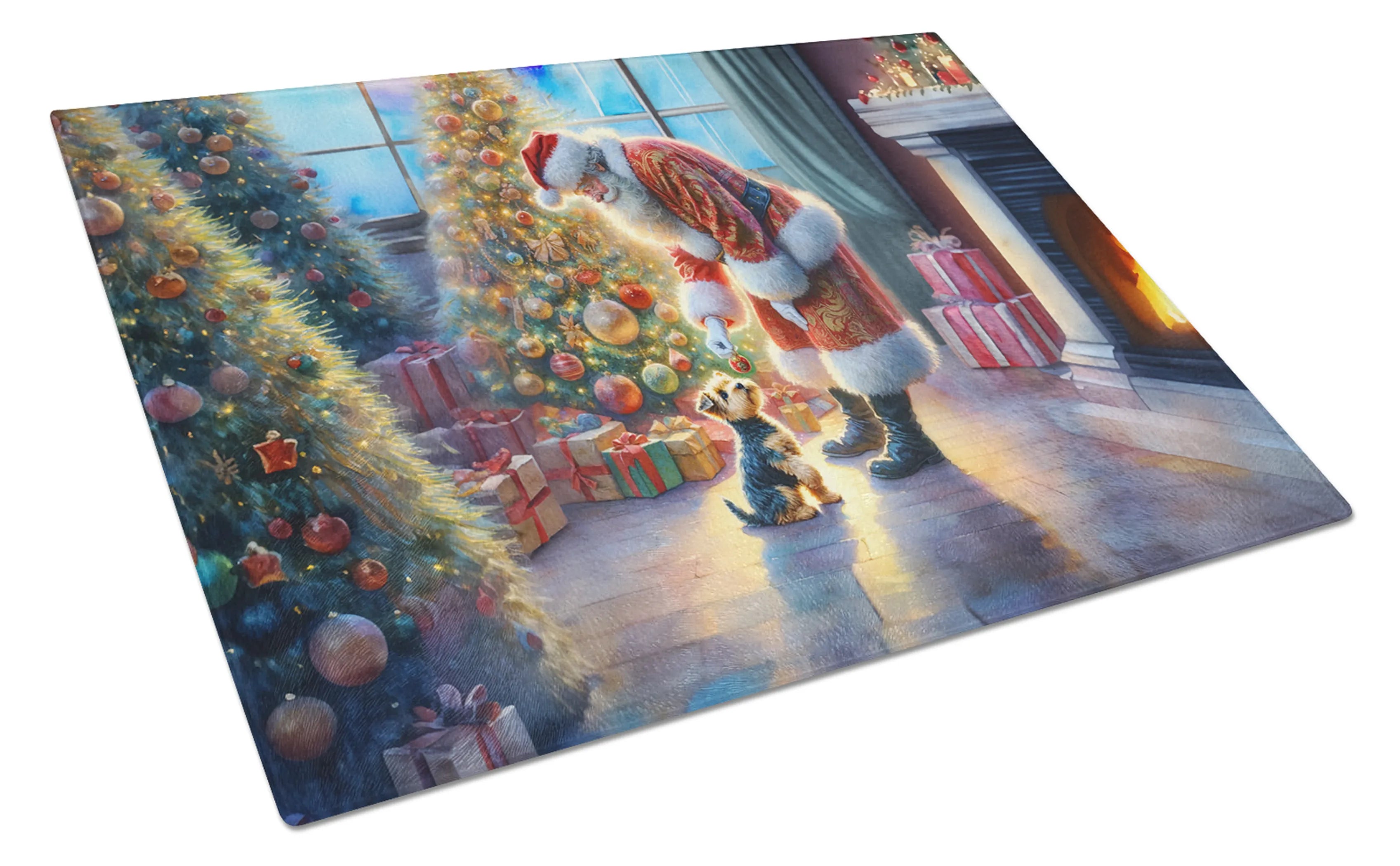 Moments with Santa Glass Cutting Board - Size: LARGE | Pack Of: 1 | Collection name: Moments with santa
