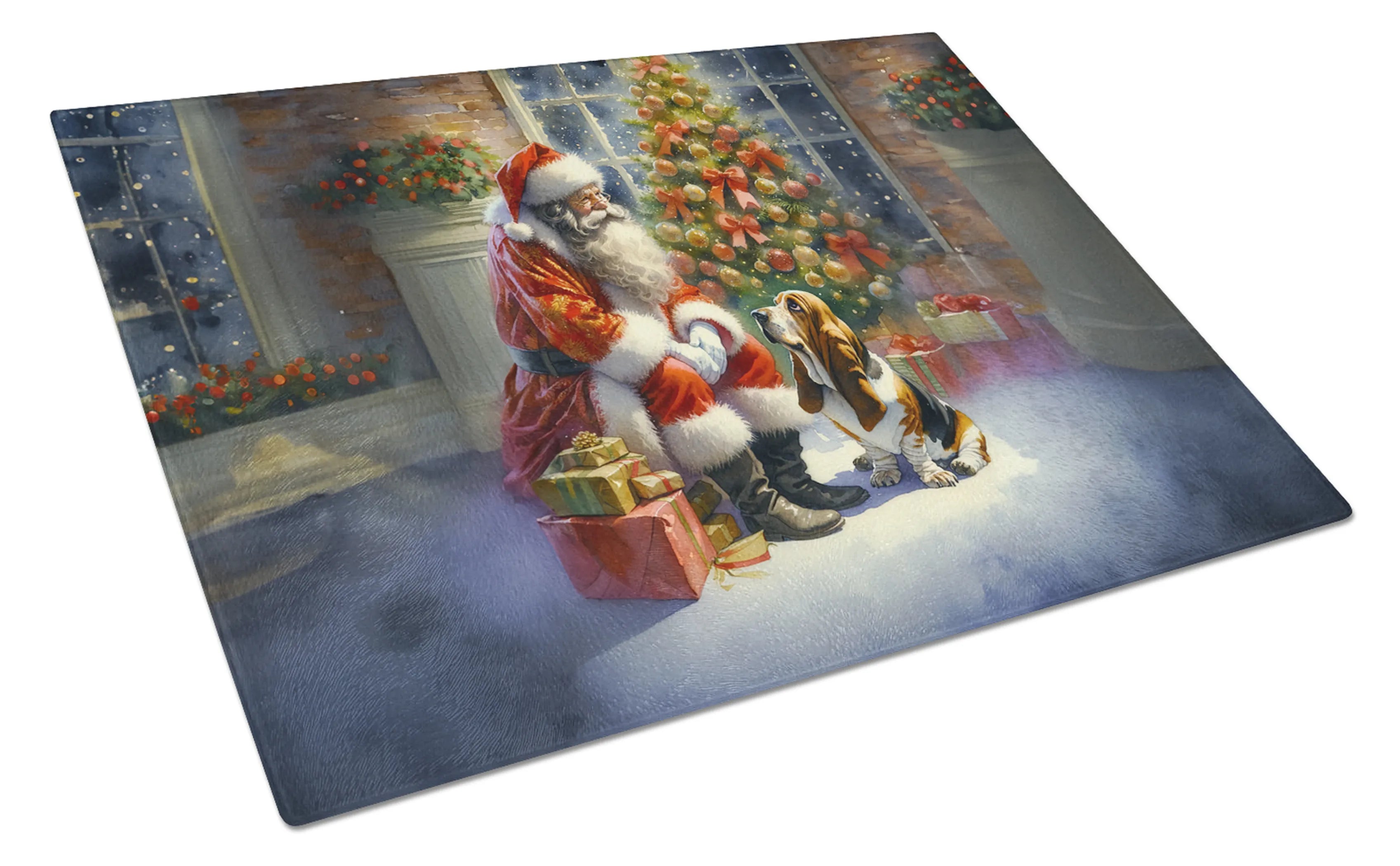 Moments with Santa Glass Cutting Board - Size: LARGE | Pack Of: 1 | Collection name: Moments with santa