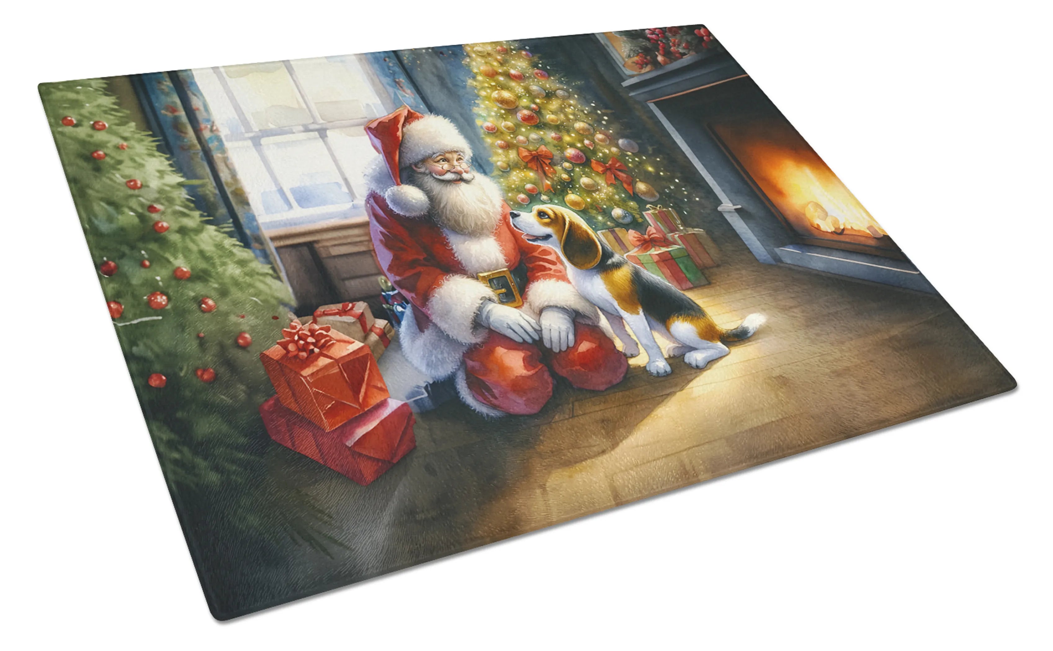 Moments with Santa Glass Cutting Board - Size: LARGE | Pack Of: 1 | Collection name: Moments with santa