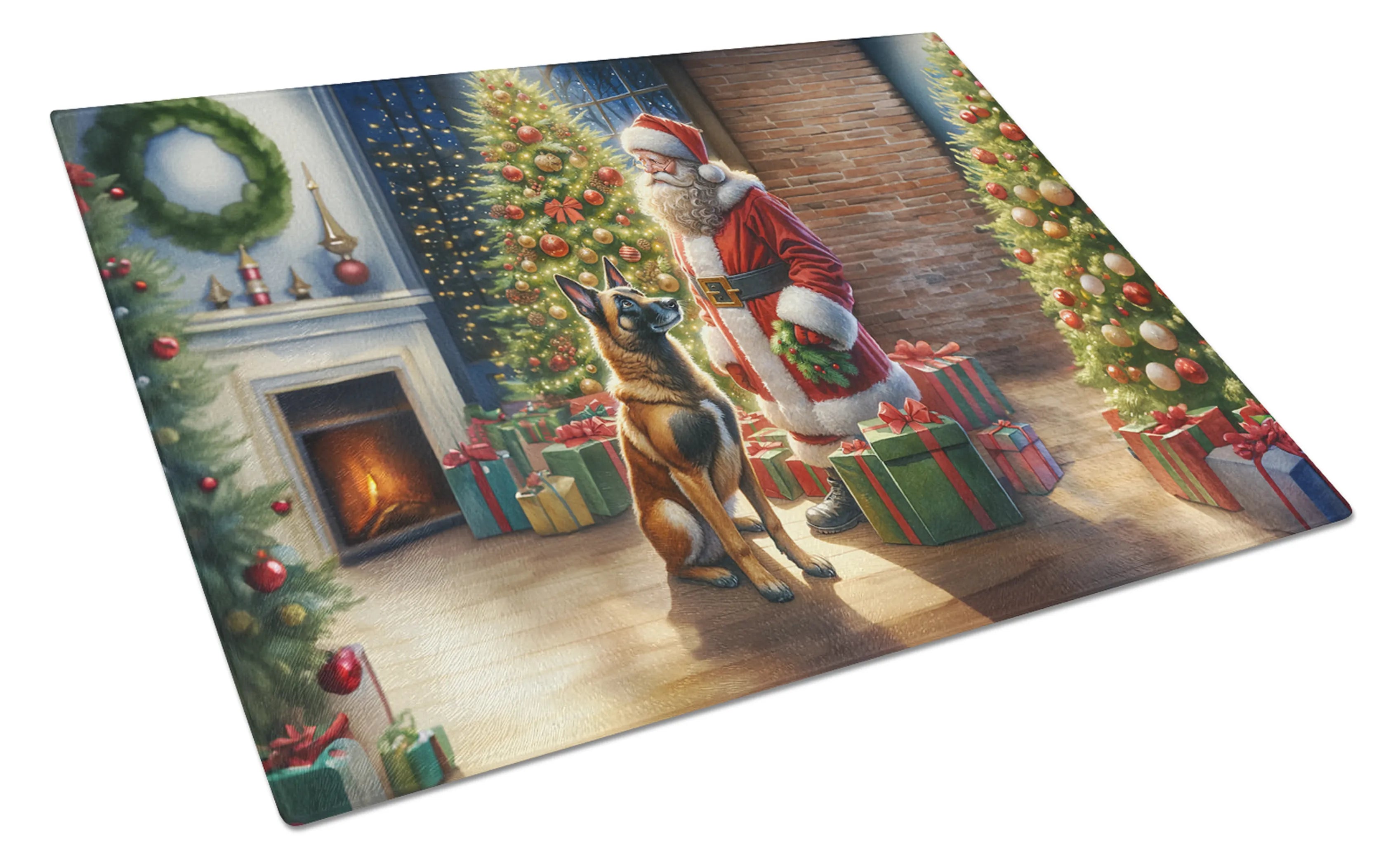 Moments with Santa Glass Cutting Board - Size: LARGE | Pack Of: 1 | Collection name: Moments with santa
