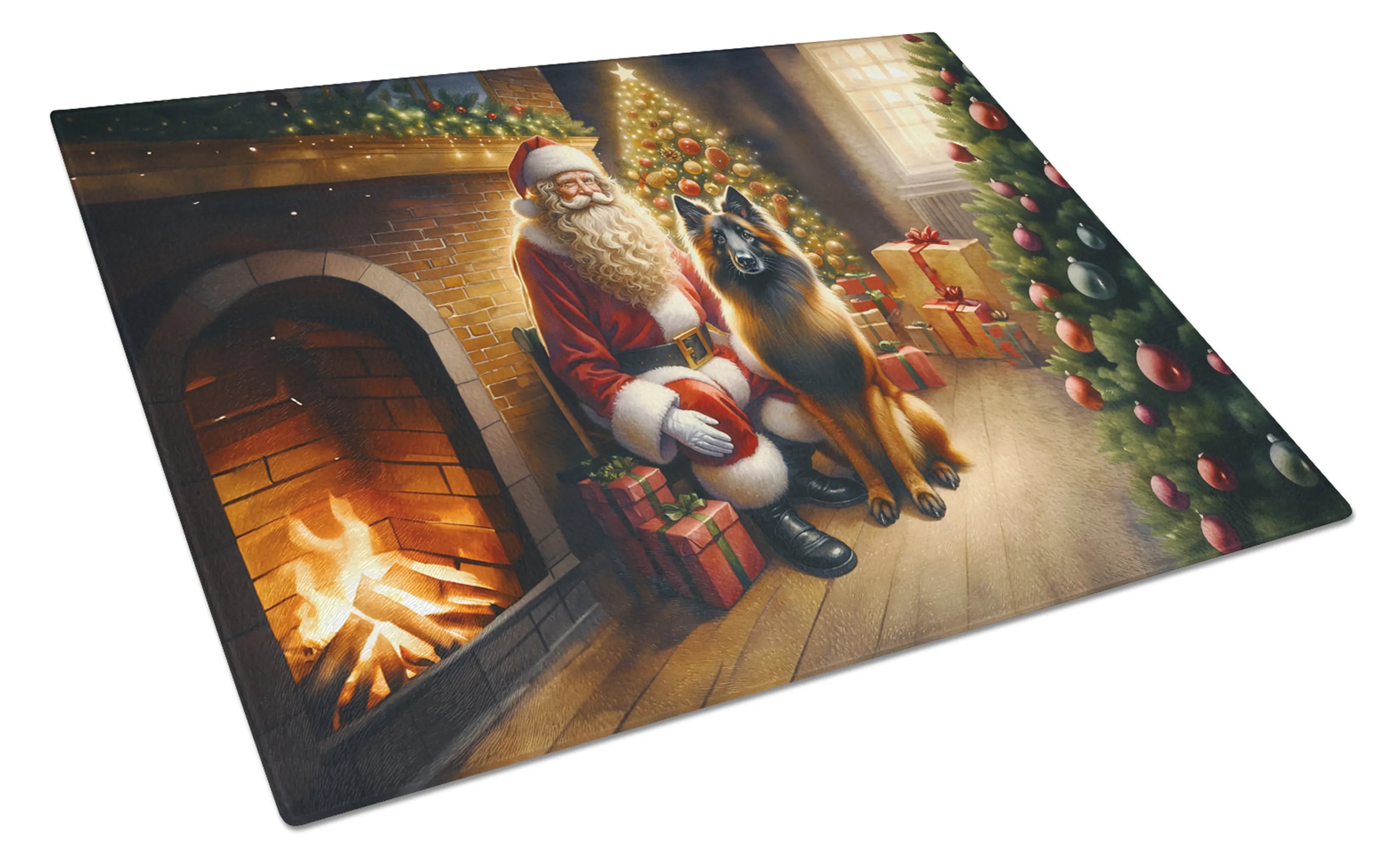 Moments with Santa Glass Cutting Board - Size: LARGE | Pack Of: 1 | Collection name: Moments with santa
