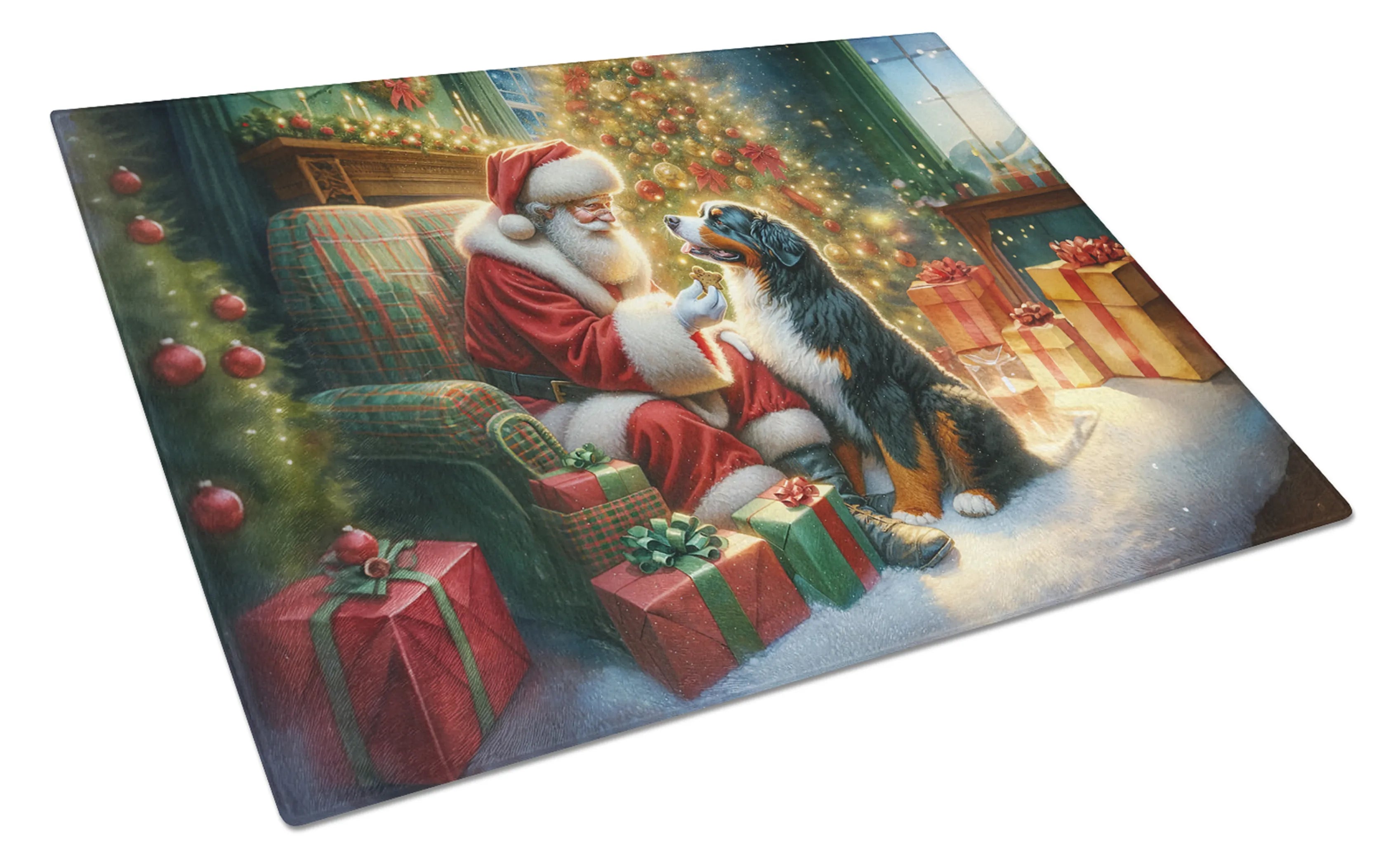 Moments with Santa Glass Cutting Board - Size: LARGE | Pack Of: 1 | Collection name: Moments with santa