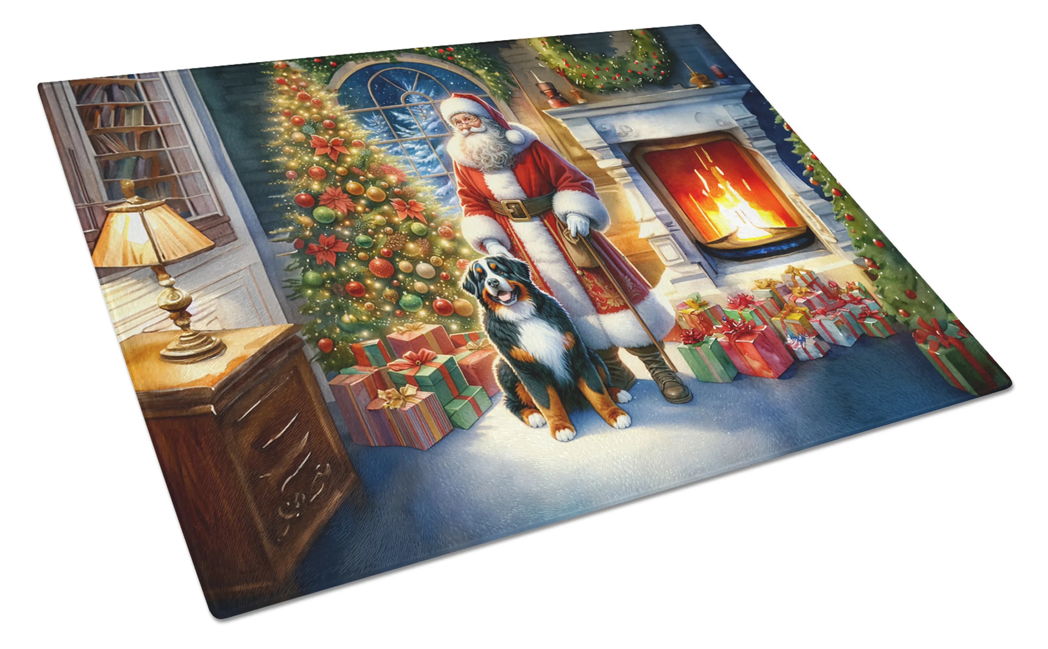 Moments with Santa Glass Cutting Board - Size: LARGE | Pack Of: 1 | Collection name: Moments with santa