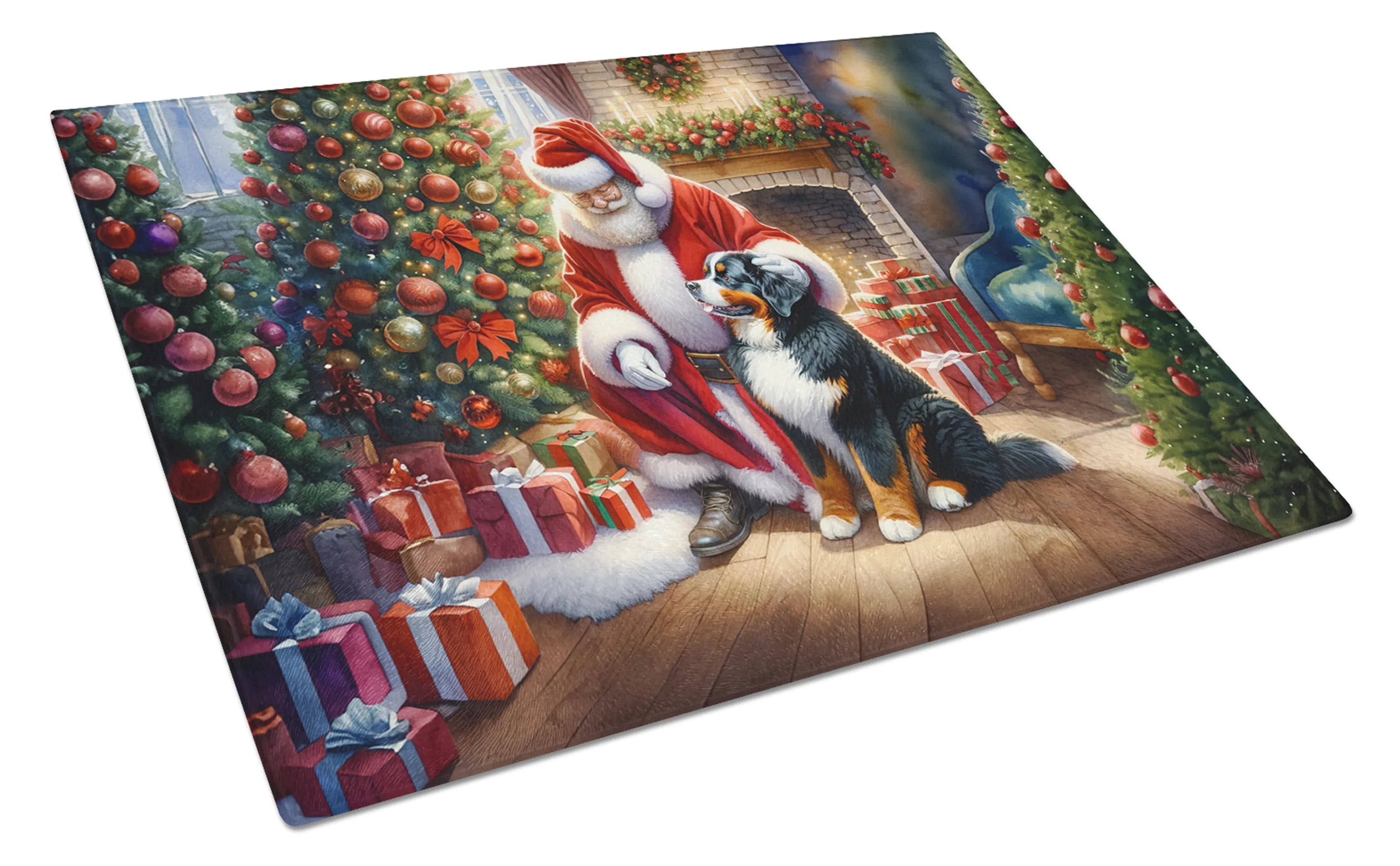 Moments with Santa Glass Cutting Board - Size: LARGE | Pack Of: 1 | Collection name: Moments with santa