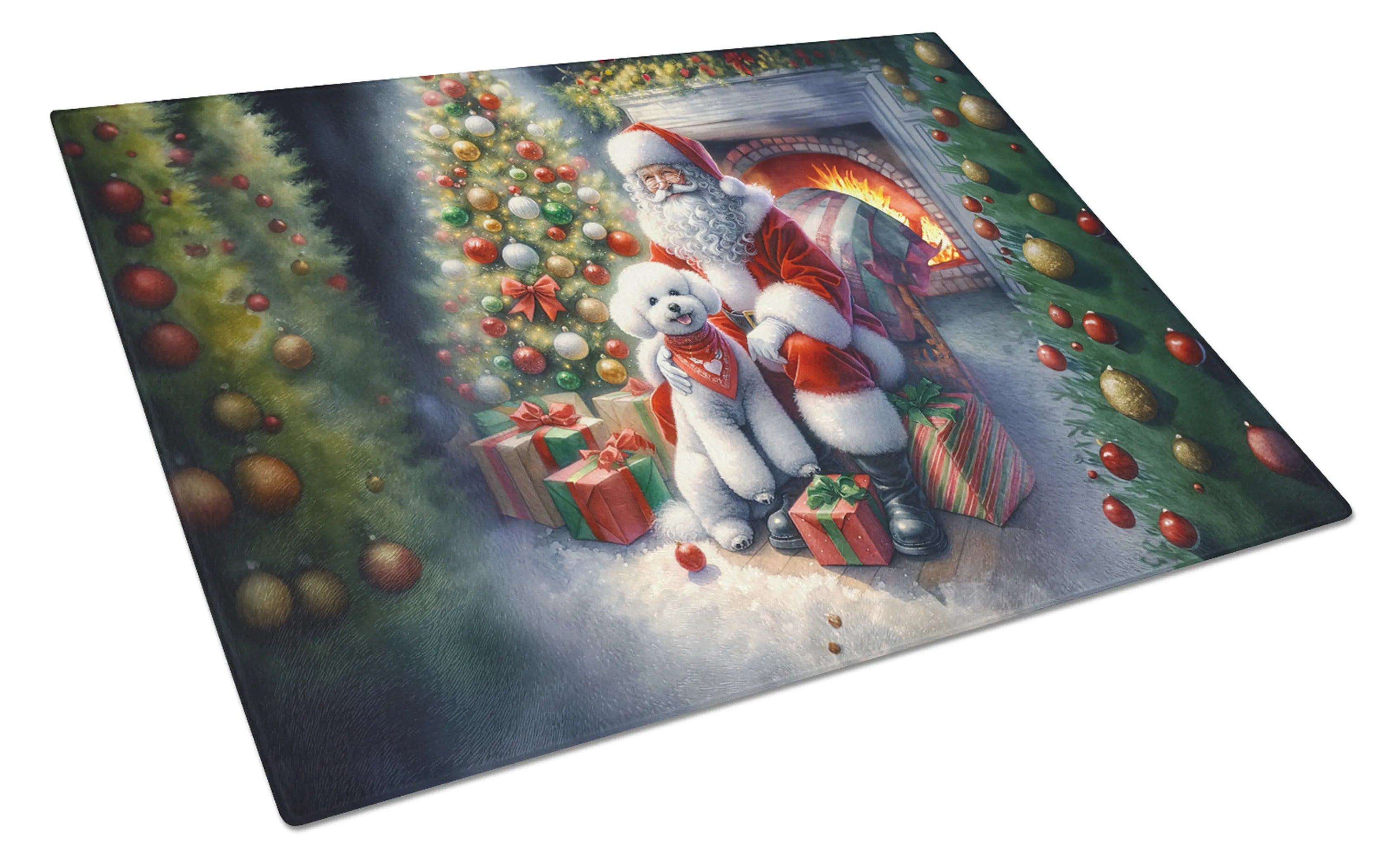 Moments with Santa Glass Cutting Board - Size: LARGE | Pack Of: 1 | Collection name: Moments with santa