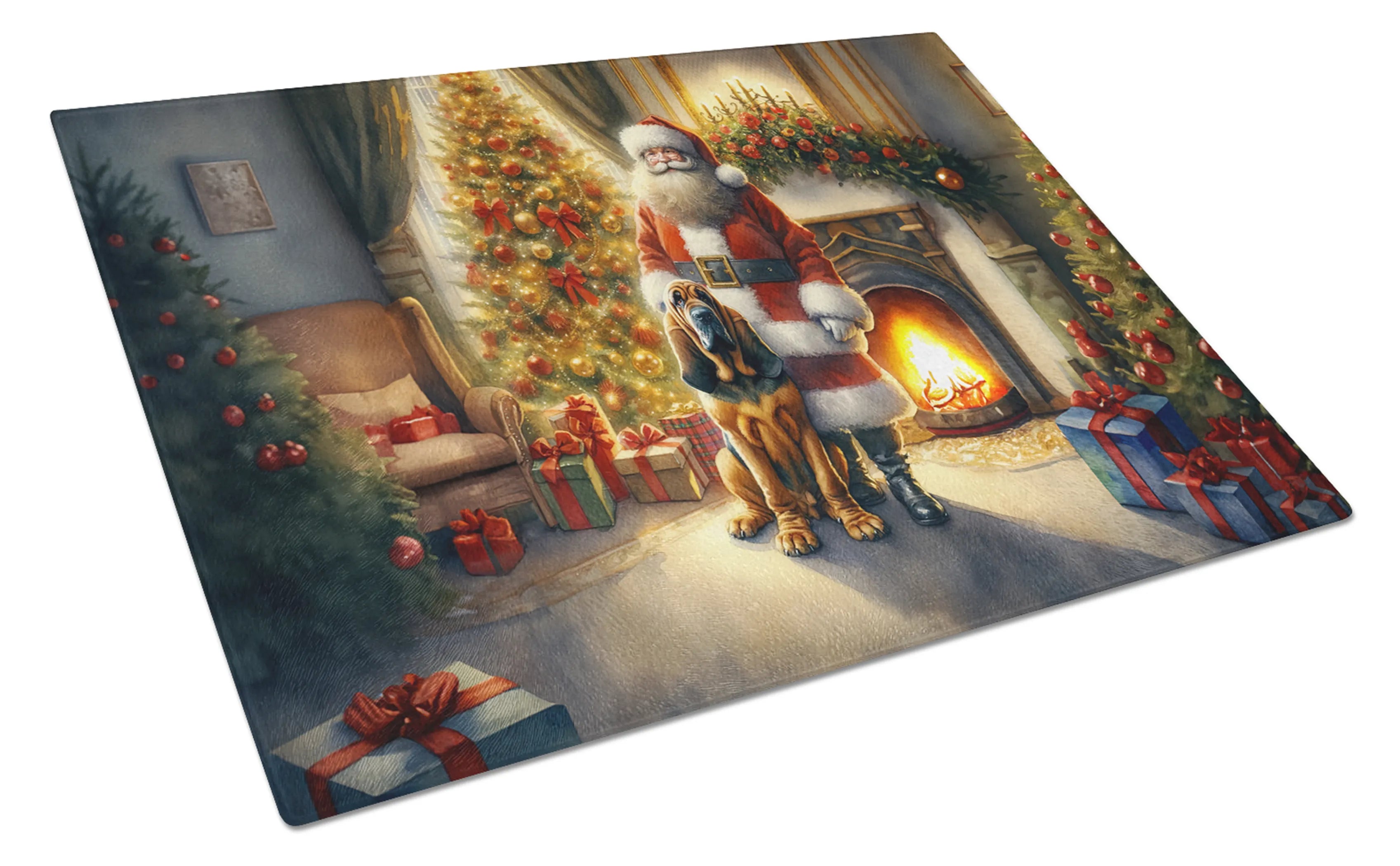 Moments with Santa Glass Cutting Board - Size: LARGE | Pack Of: 1 | Collection name: Moments with santa