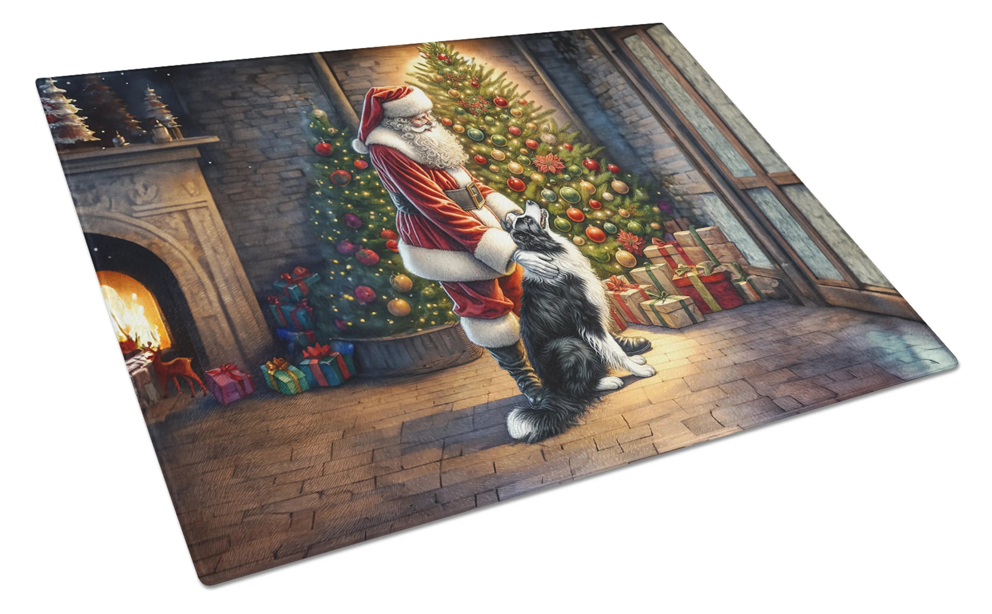 Moments with Santa Glass Cutting Board - Size: LARGE | Pack Of: 1 | Collection name: Moments with santa