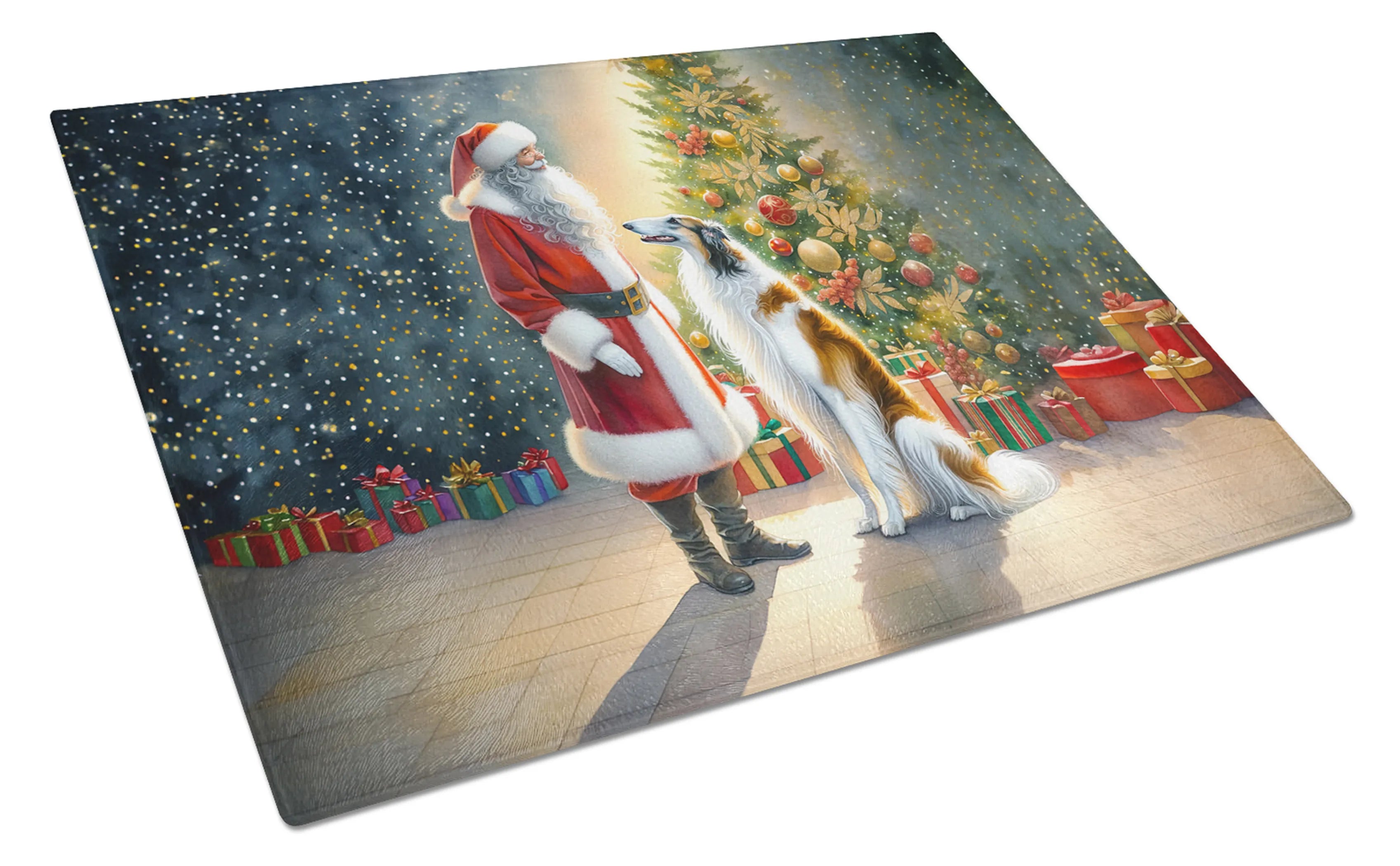 Moments with Santa Glass Cutting Board - Size: LARGE | Pack Of: 1 | Collection name: Moments with santa