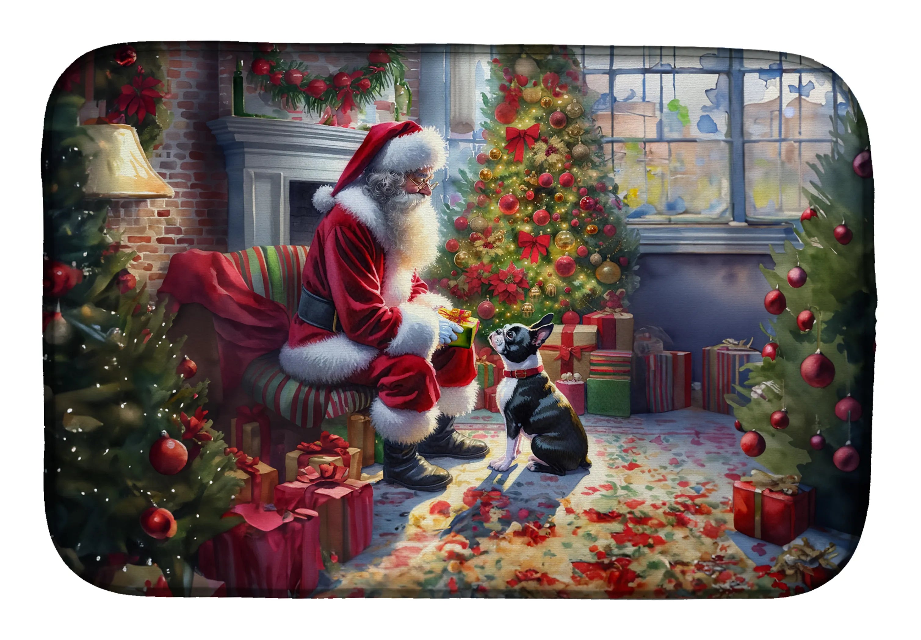 Moments with Santa Dish Drying Mat - Size: 14  X 21" | Pack Of: 1 | Collection name: Moments with santa