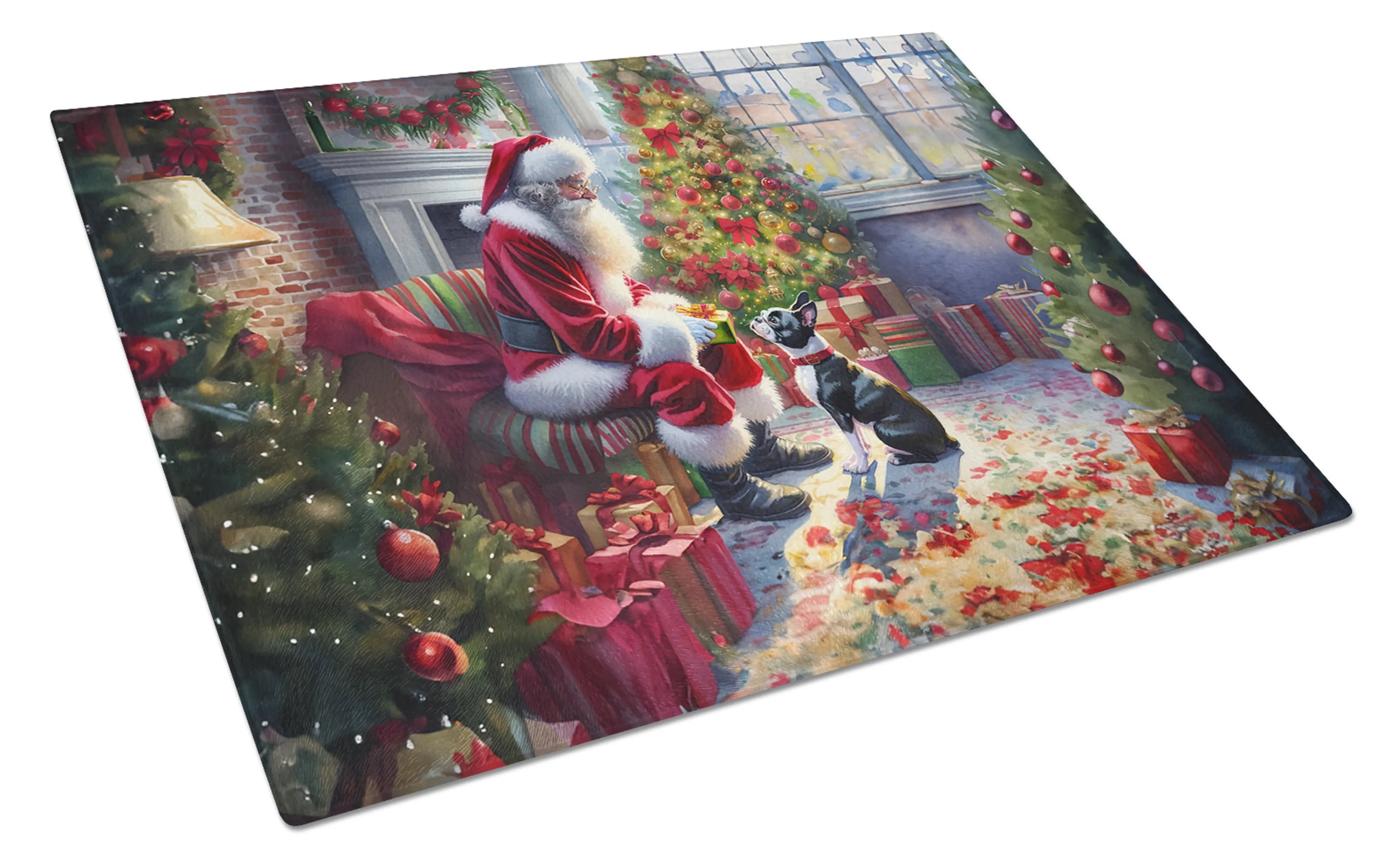 Moments with Santa Glass Cutting Board - Size: LARGE | Pack Of: 1 | Collection name: Moments with santa