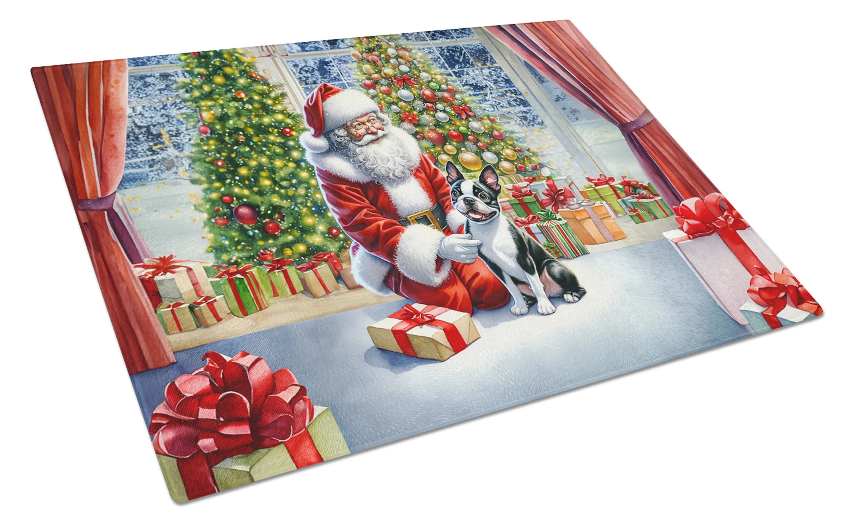 Moments with Santa Glass Cutting Board - Size: LARGE | Pack Of: 1 | Collection name: Moments with santa