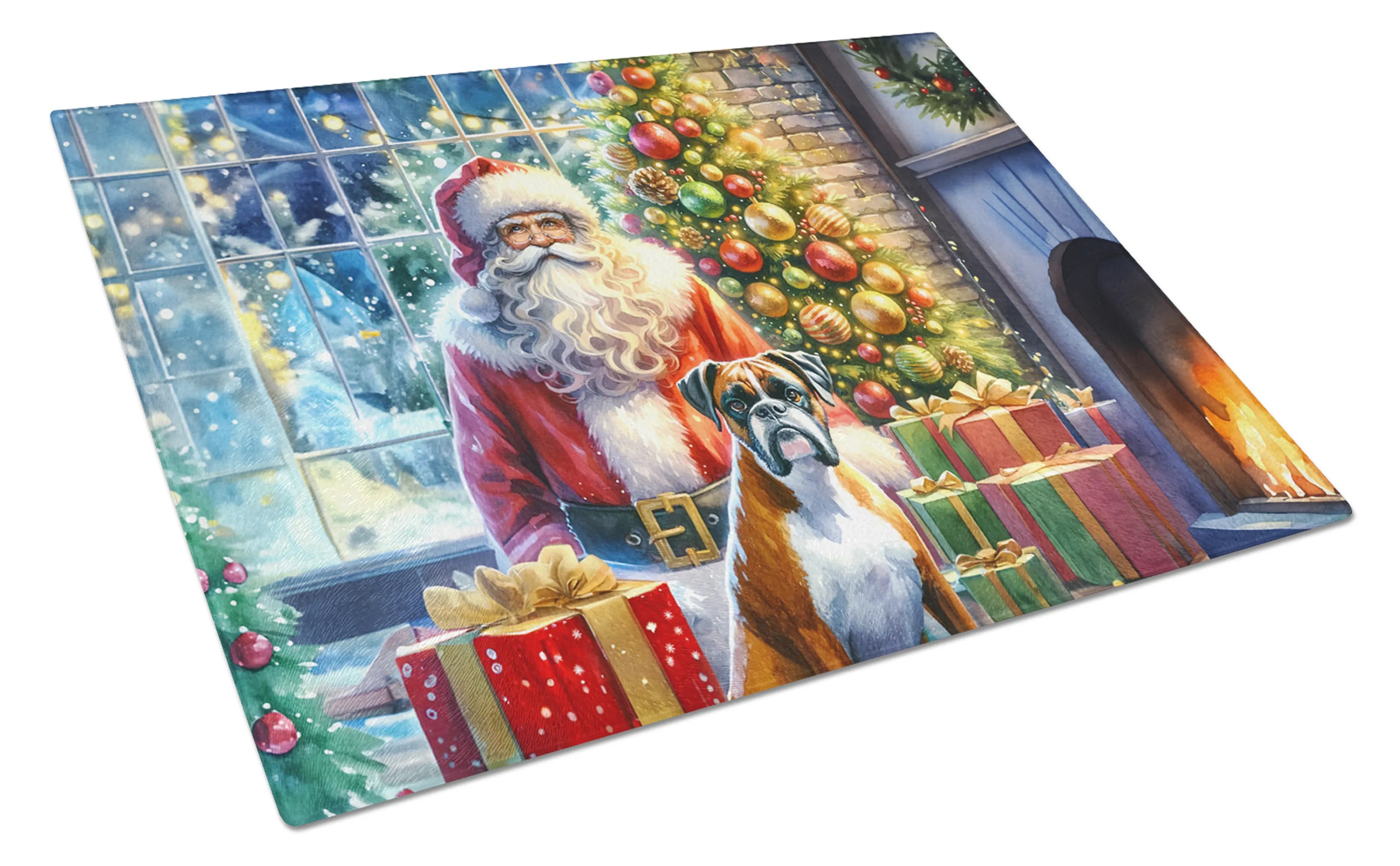 Moments with Santa Glass Cutting Board - Size: LARGE | Pack Of: 1 | Collection name: Moments with santa