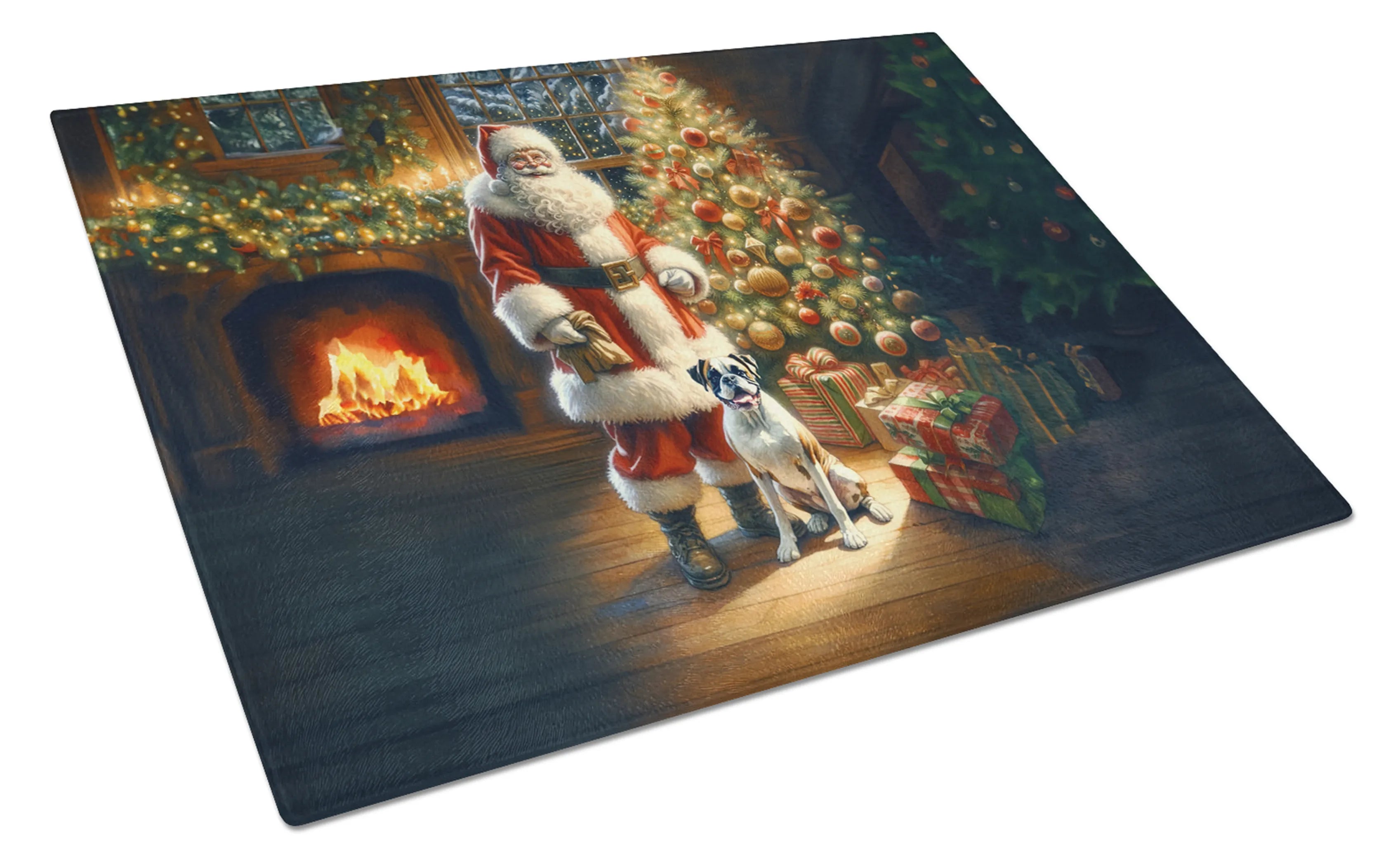 Moments with Santa Glass Cutting Board - Size: LARGE | Pack Of: 1 | Collection name: Moments with santa