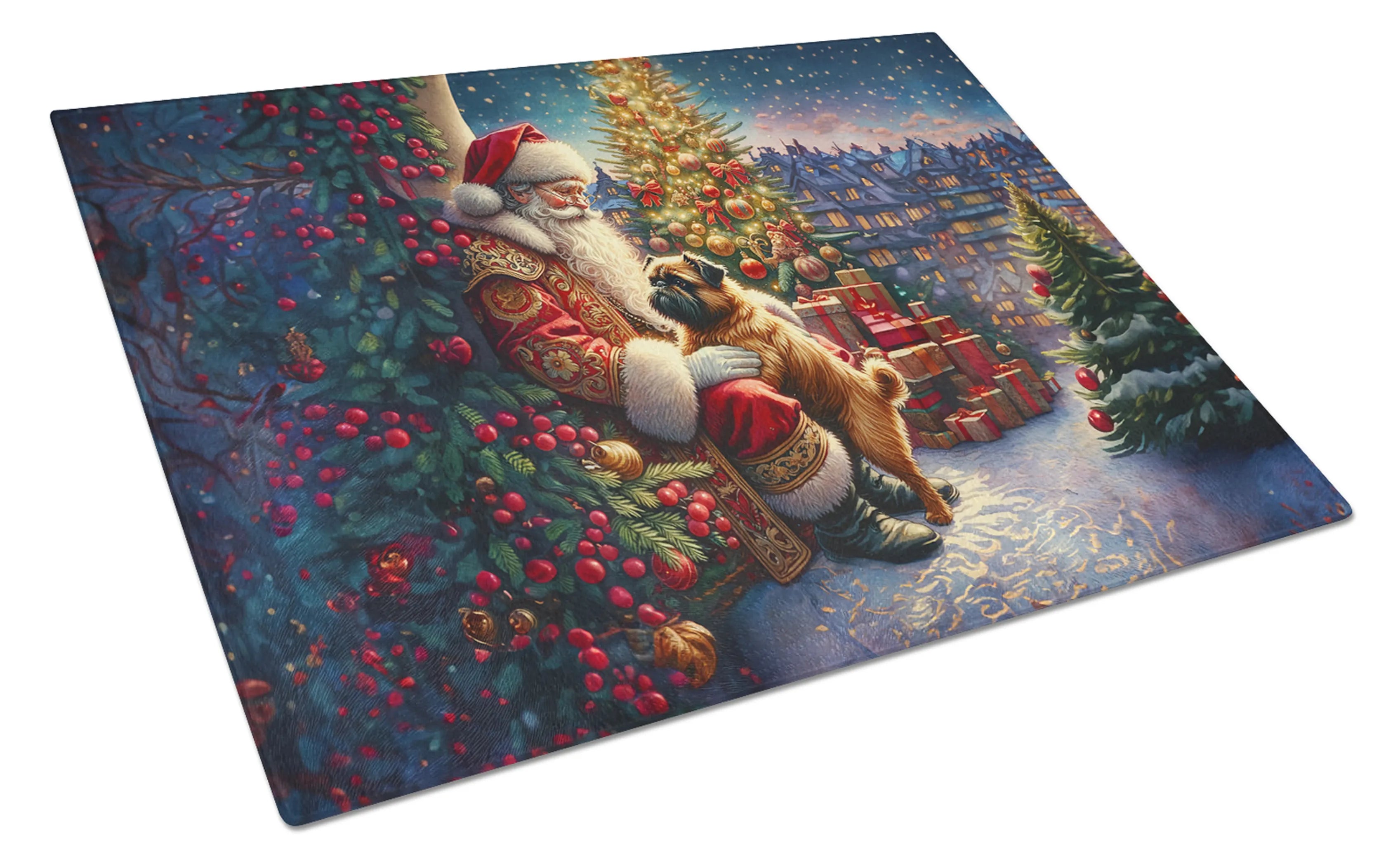 Moments with Santa Glass Cutting Board - Size: LARGE | Pack Of: 1 | Collection name: Moments with santa