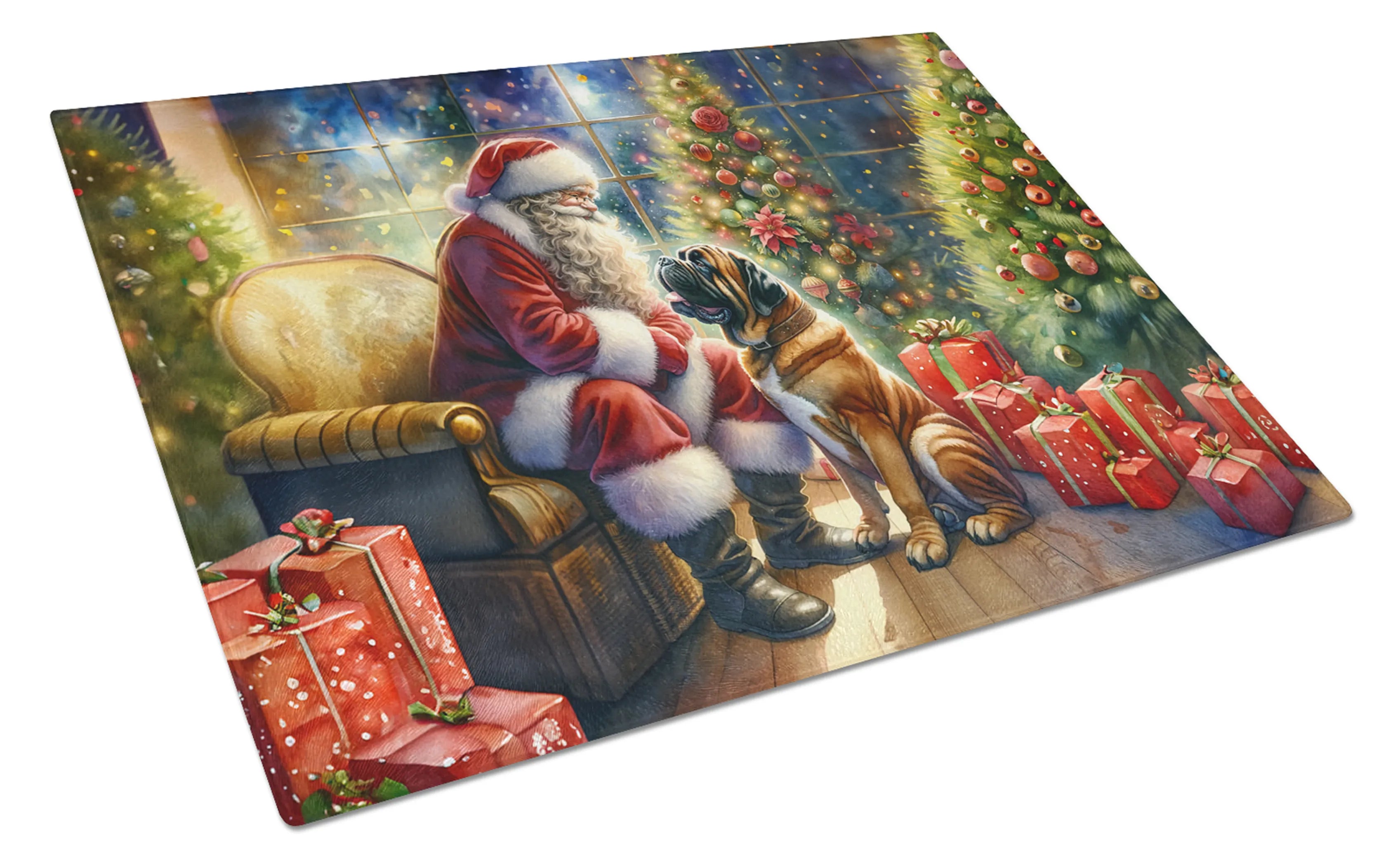Moments with Santa Glass Cutting Board - Size: LARGE | Pack Of: 1 | Collection name: Moments with santa