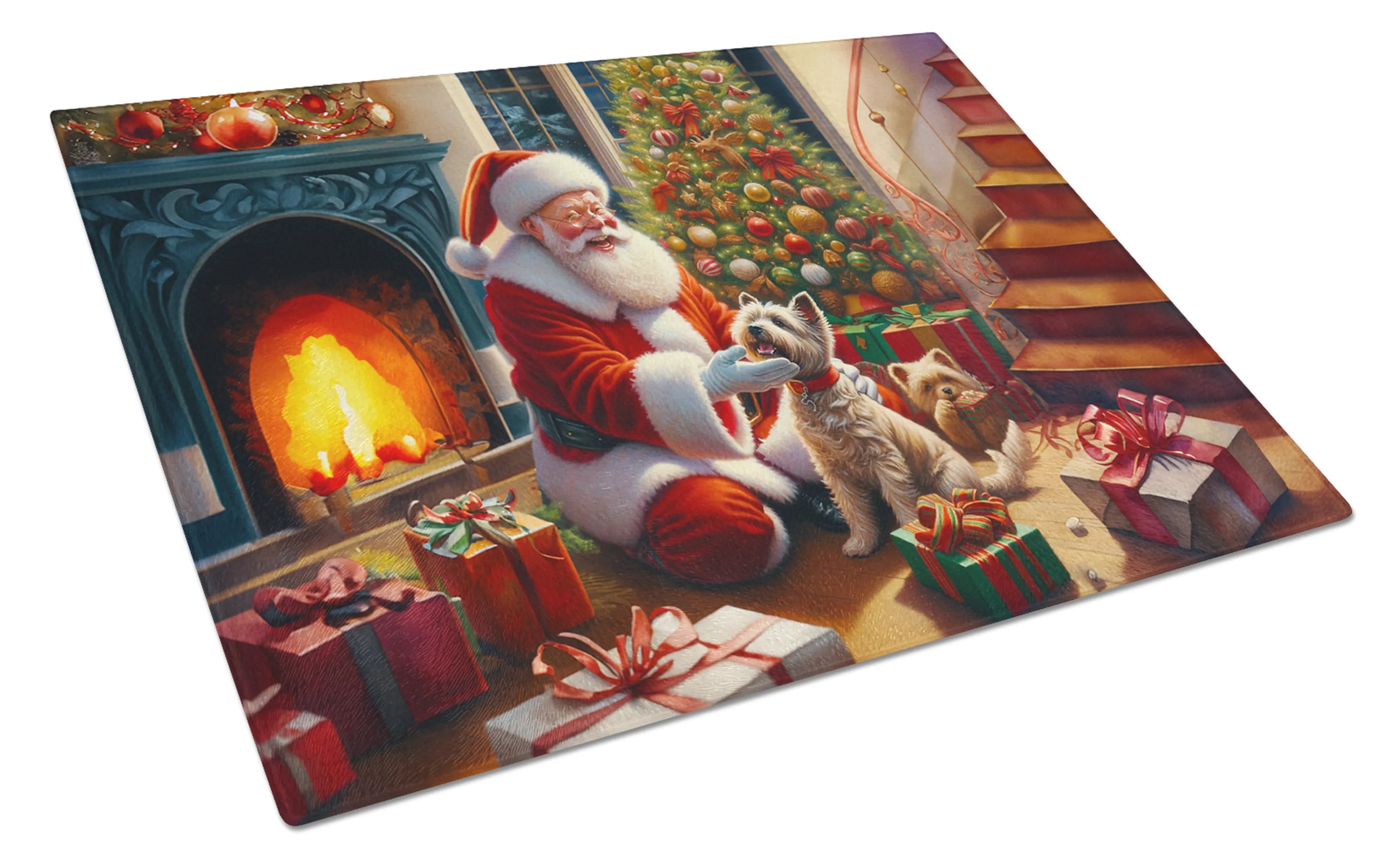 Moments with Santa Glass Cutting Board - Size: LARGE | Pack Of: 1 | Collection name: Moments with santa