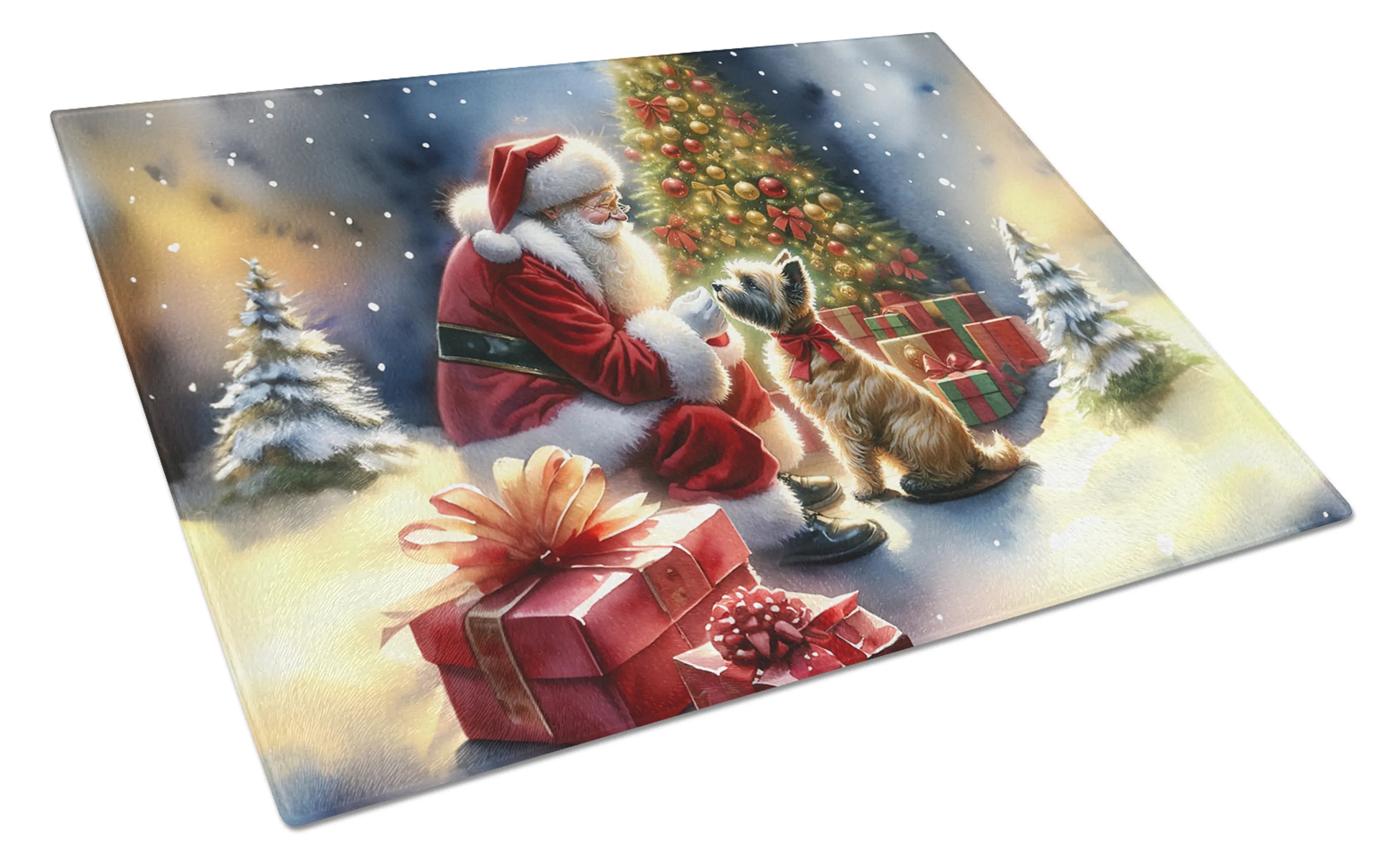 Moments with Santa Glass Cutting Board - Size: LARGE | Pack Of: 1 | Collection name: Moments with santa