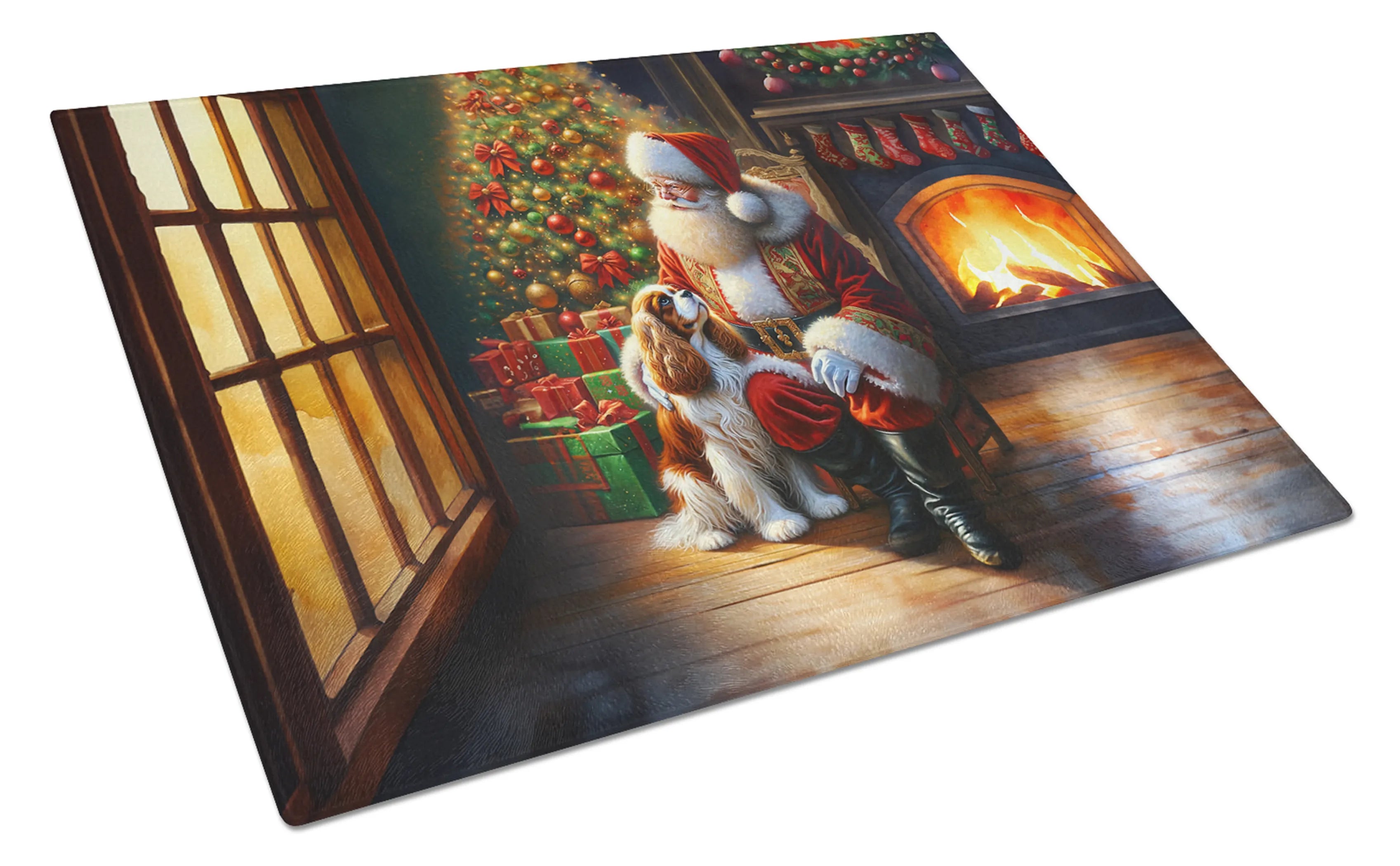 Moments with Santa Glass Cutting Board - Size: LARGE | Pack Of: 1 | Collection name: Moments with santa