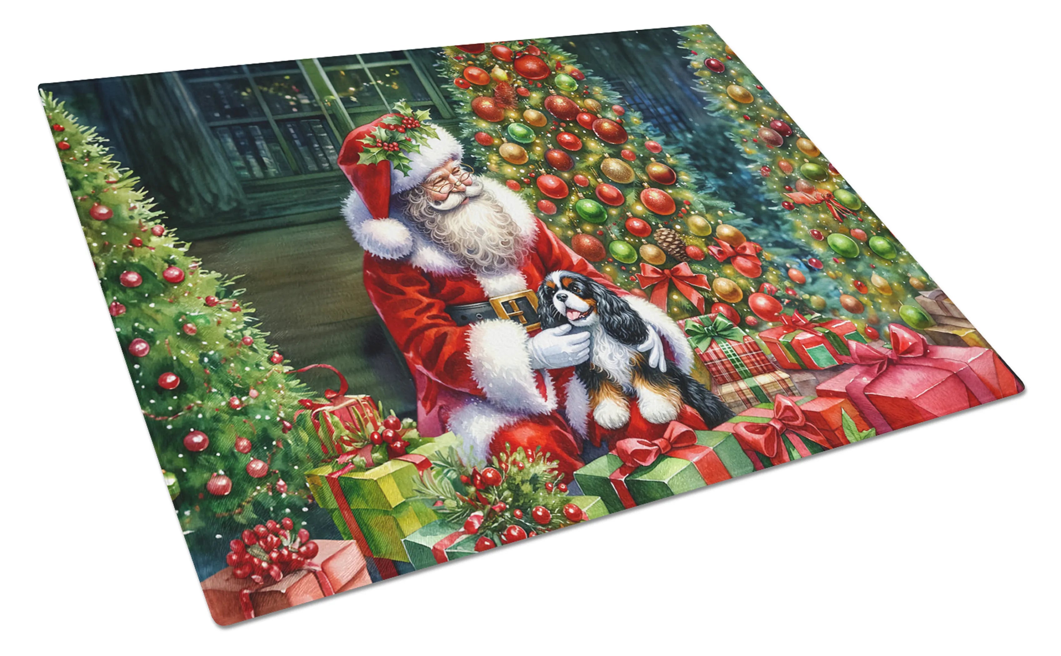 Moments with Santa Glass Cutting Board - Size: LARGE | Pack Of: 1 | Collection name: Moments with santa