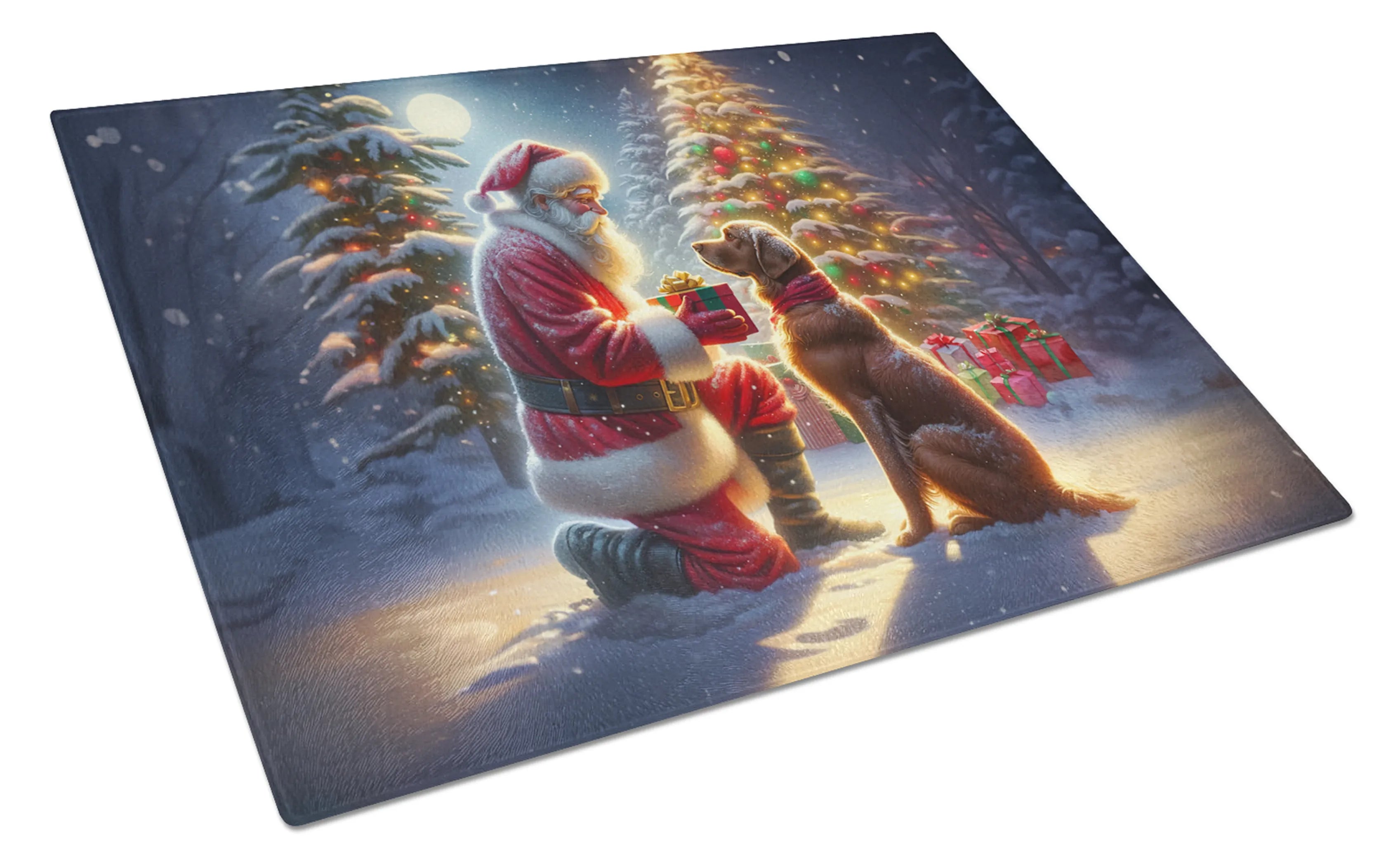 Moments with Santa Glass Cutting Board - Size: LARGE | Pack Of: 1 | Collection name: Moments with santa
