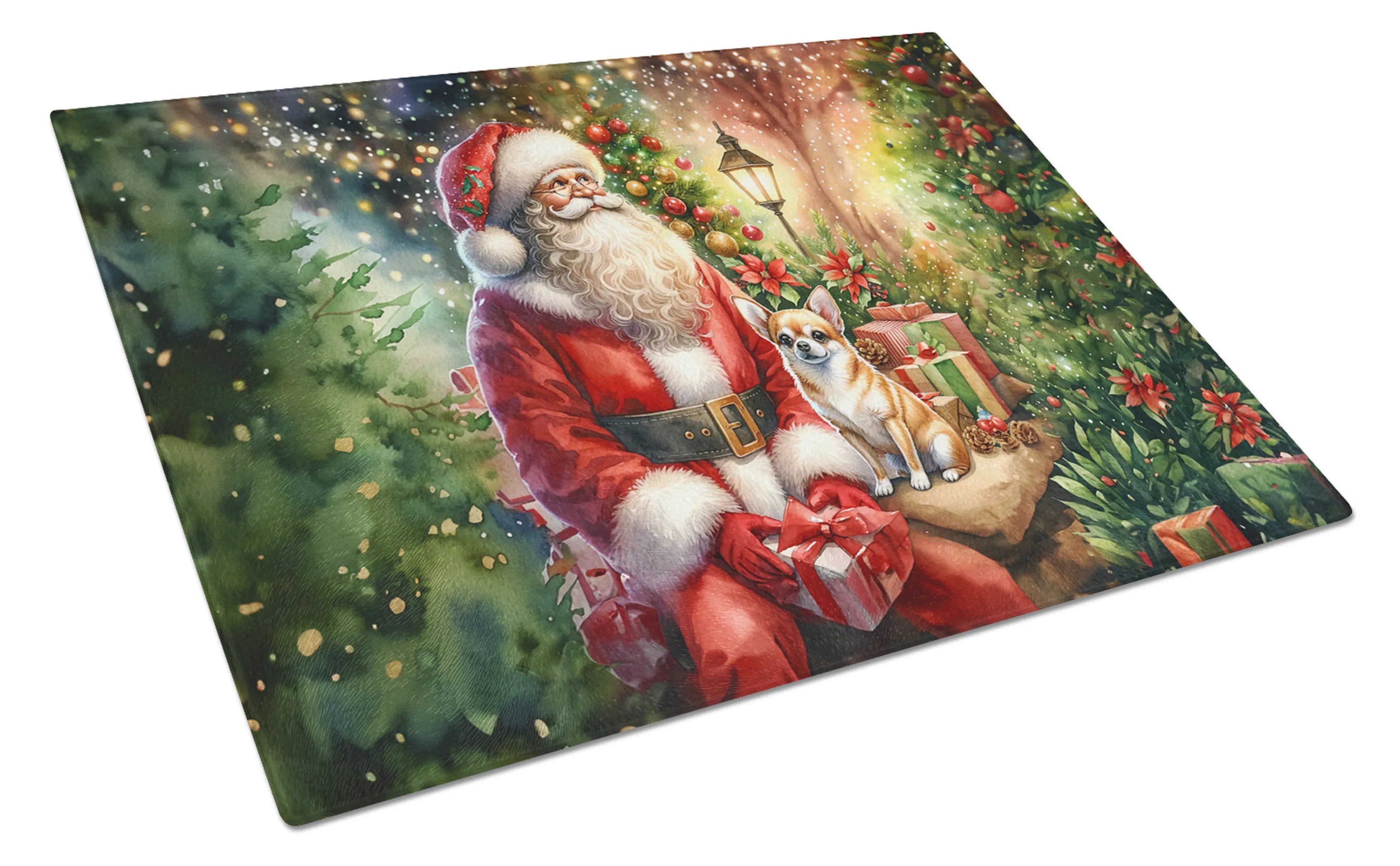 Moments with Santa Glass Cutting Board - Size: LARGE | Pack Of: 1 | Collection name: Moments with santa