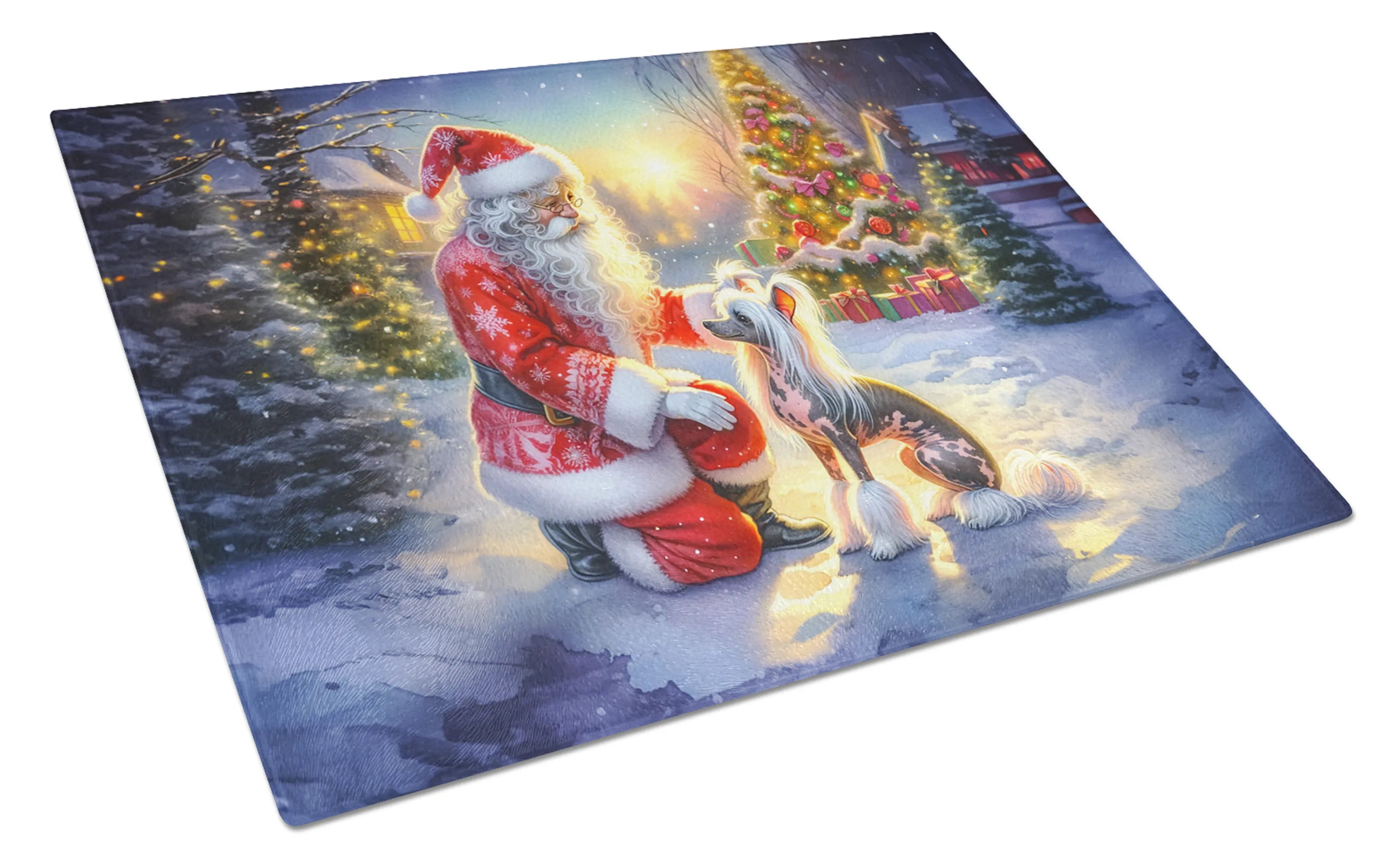 Moments with Santa Glass Cutting Board - Size: LARGE | Pack Of: 1 | Collection name: Moments with santa