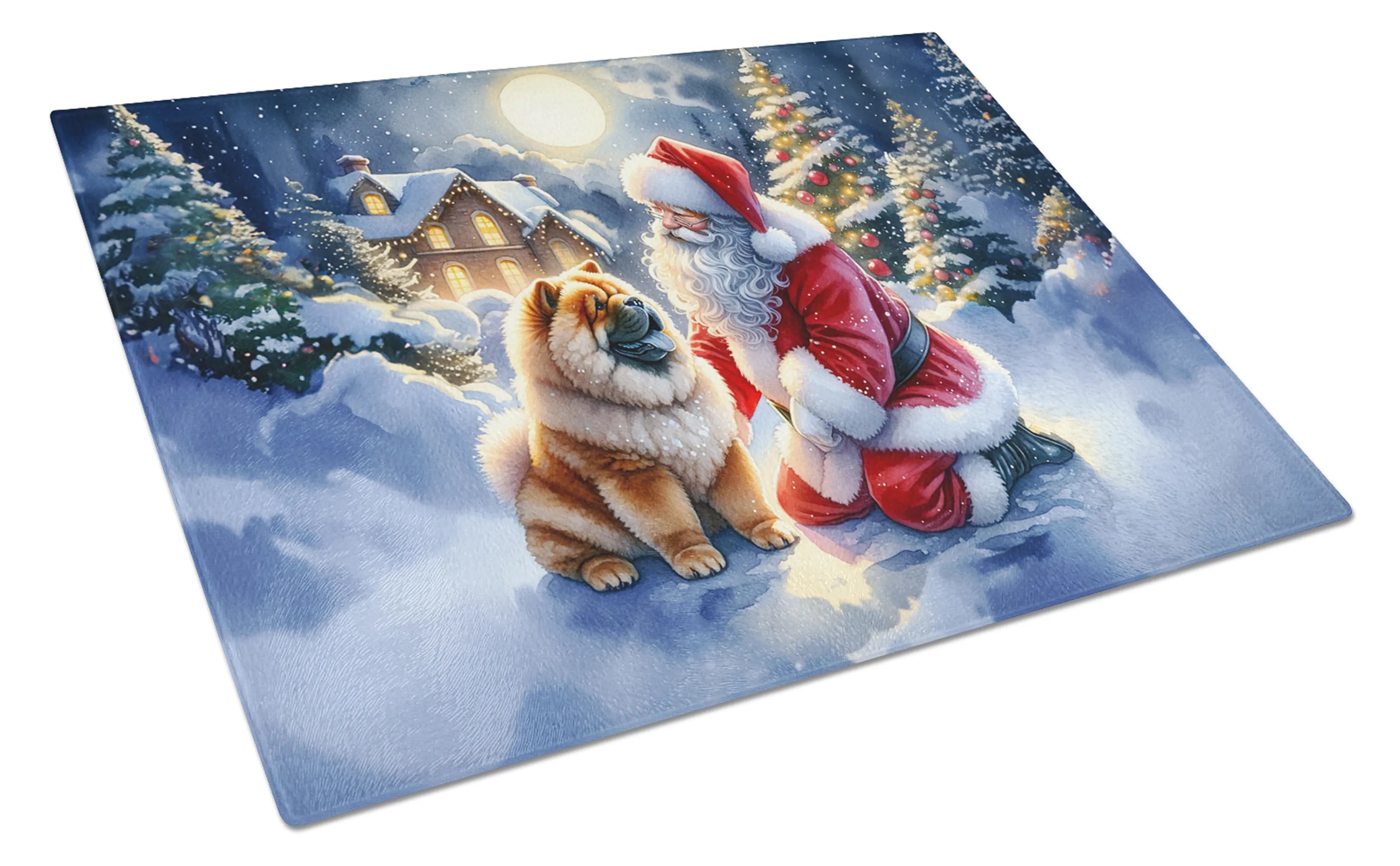 Moments with Santa Glass Cutting Board - Size: LARGE | Pack Of: 1 | Collection name: Moments with santa