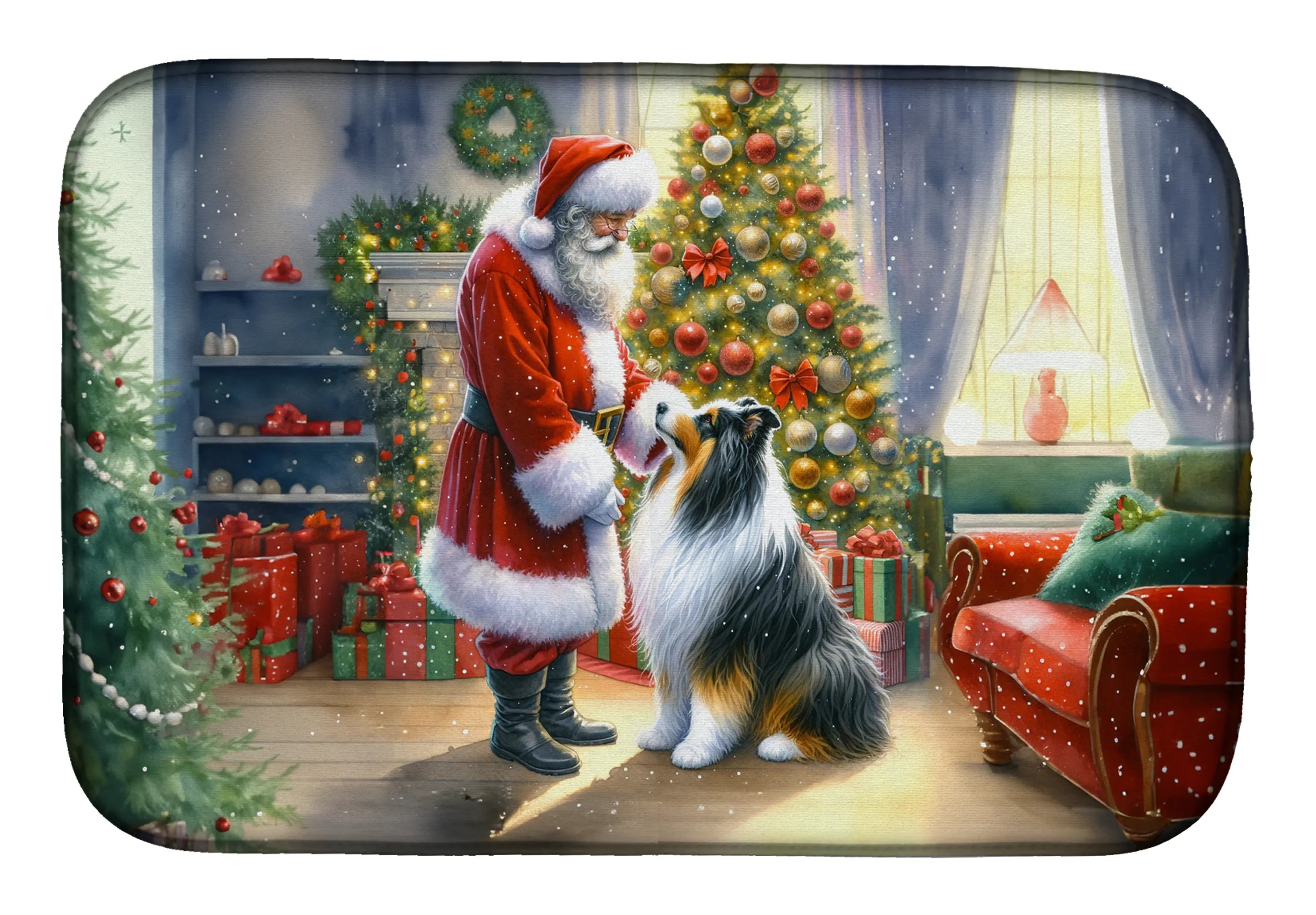 Moments with Santa Dish Drying Mat - Size: 14  X 21" | Pack Of: 1 | Collection name: Moments with santa