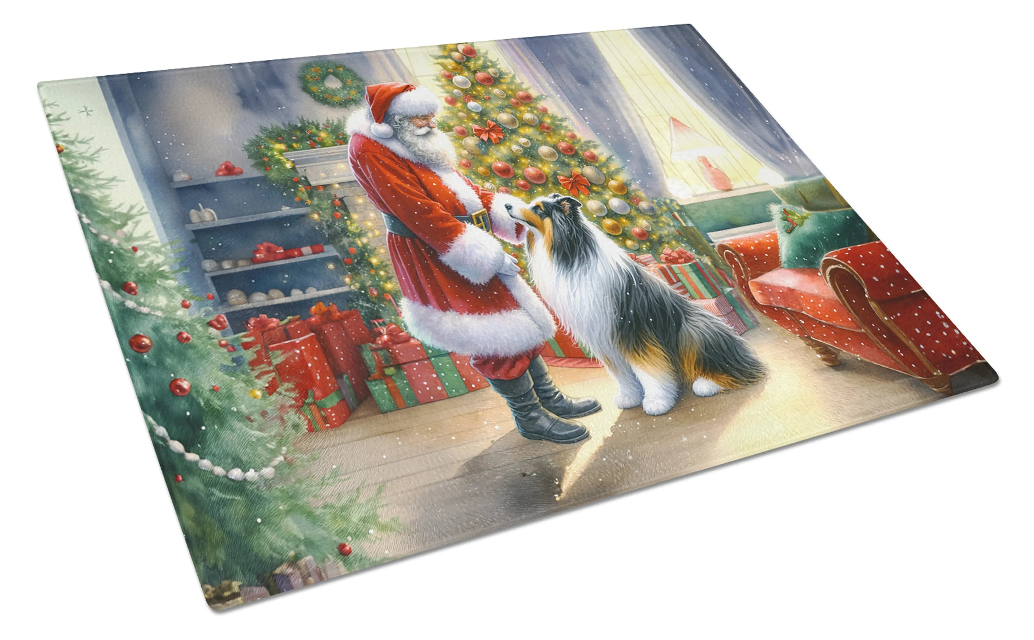 Moments with Santa Glass Cutting Board - Size: LARGE | Pack Of: 1 | Collection name: Moments with santa