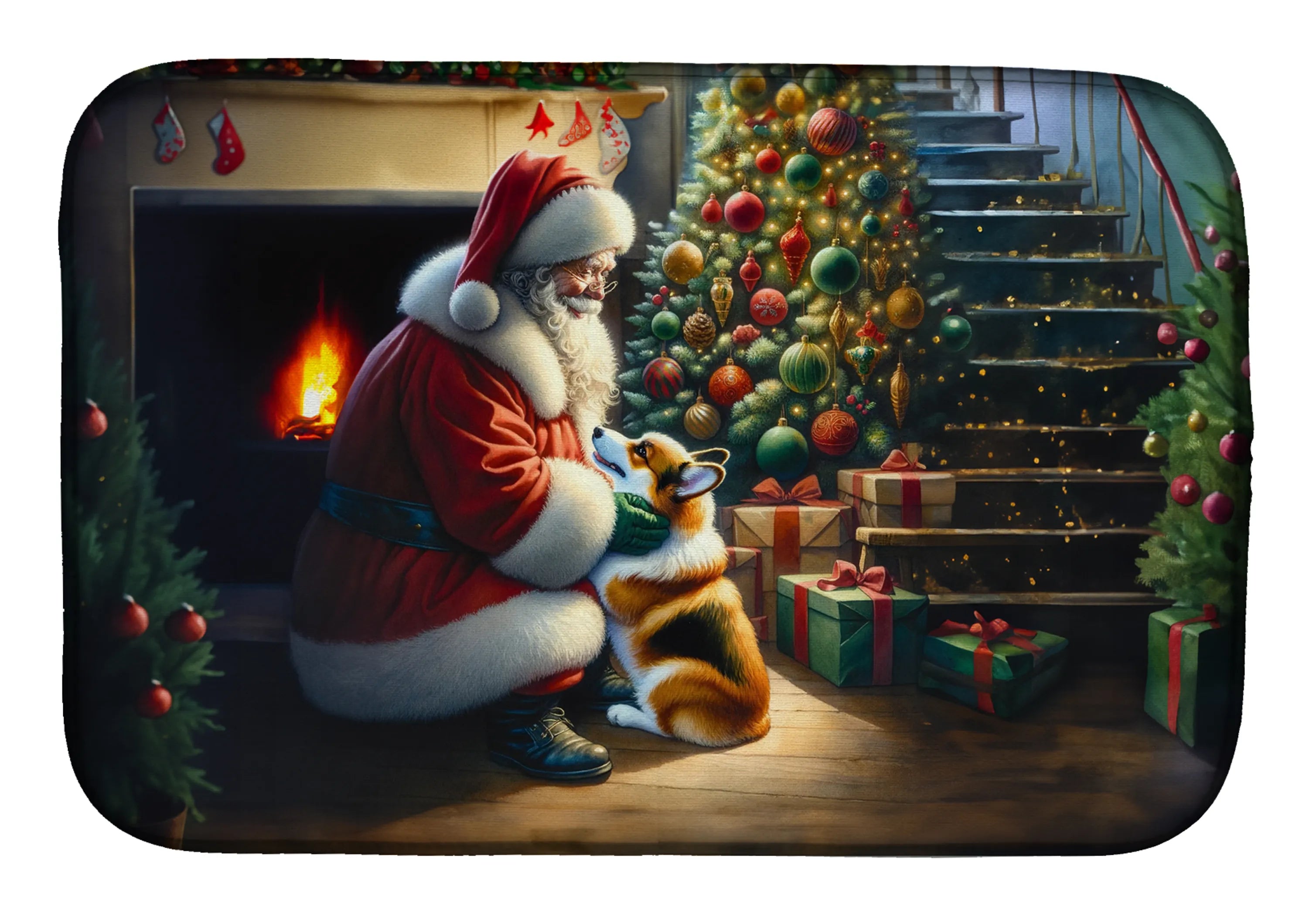 Moments with Santa Dish Drying Mat - Size: 14  X 21" | Pack Of: 1 | Collection name: Moments with santa