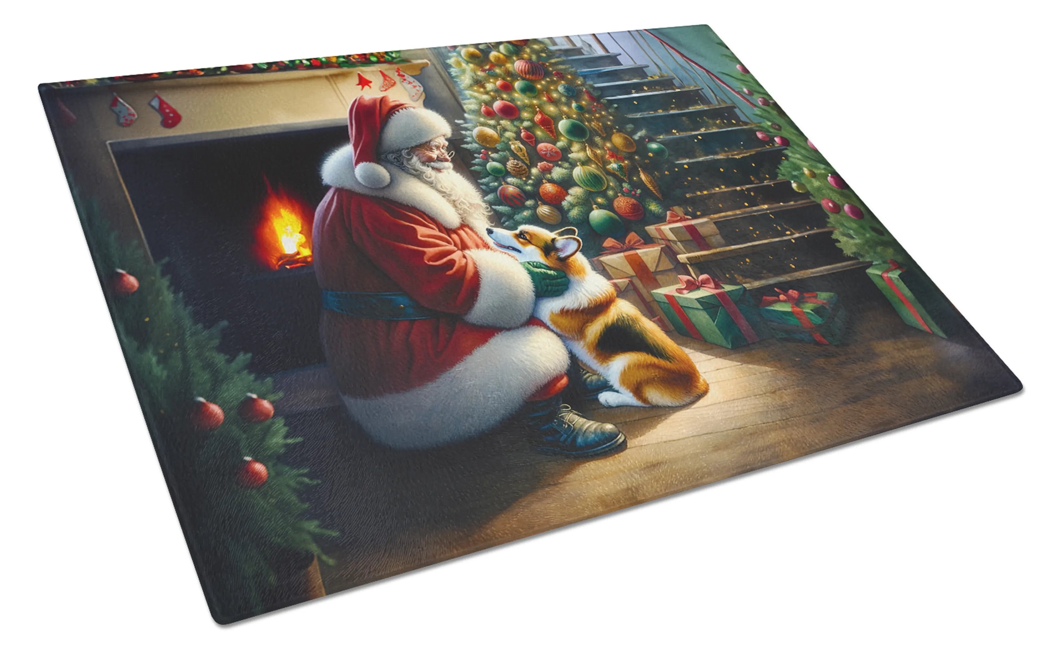 Moments with Santa Glass Cutting Board - Size: LARGE | Pack Of: 1 | Collection name: Moments with santa