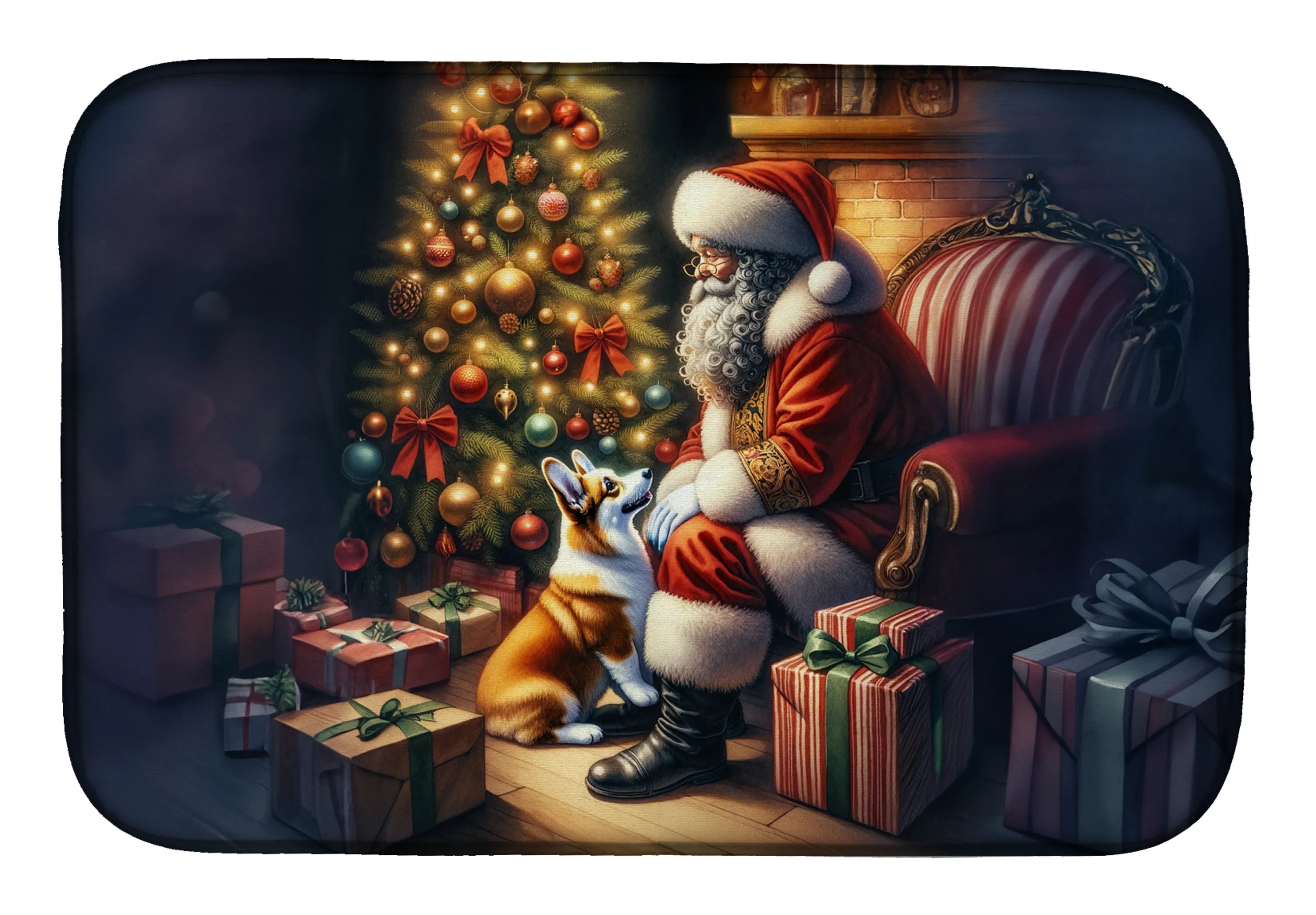 Moments with Santa Dish Drying Mat - Size: 14  X 21" | Pack Of: 1 | Collection name: Moments with santa