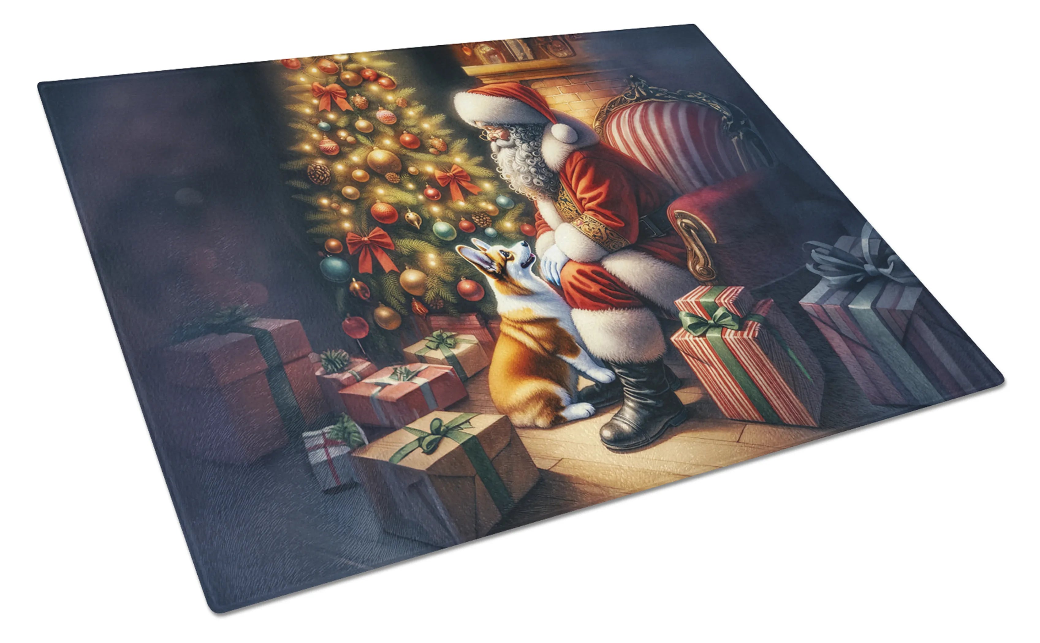 Moments with Santa Glass Cutting Board - Size: LARGE | Pack Of: 1 | Collection name: Moments with santa