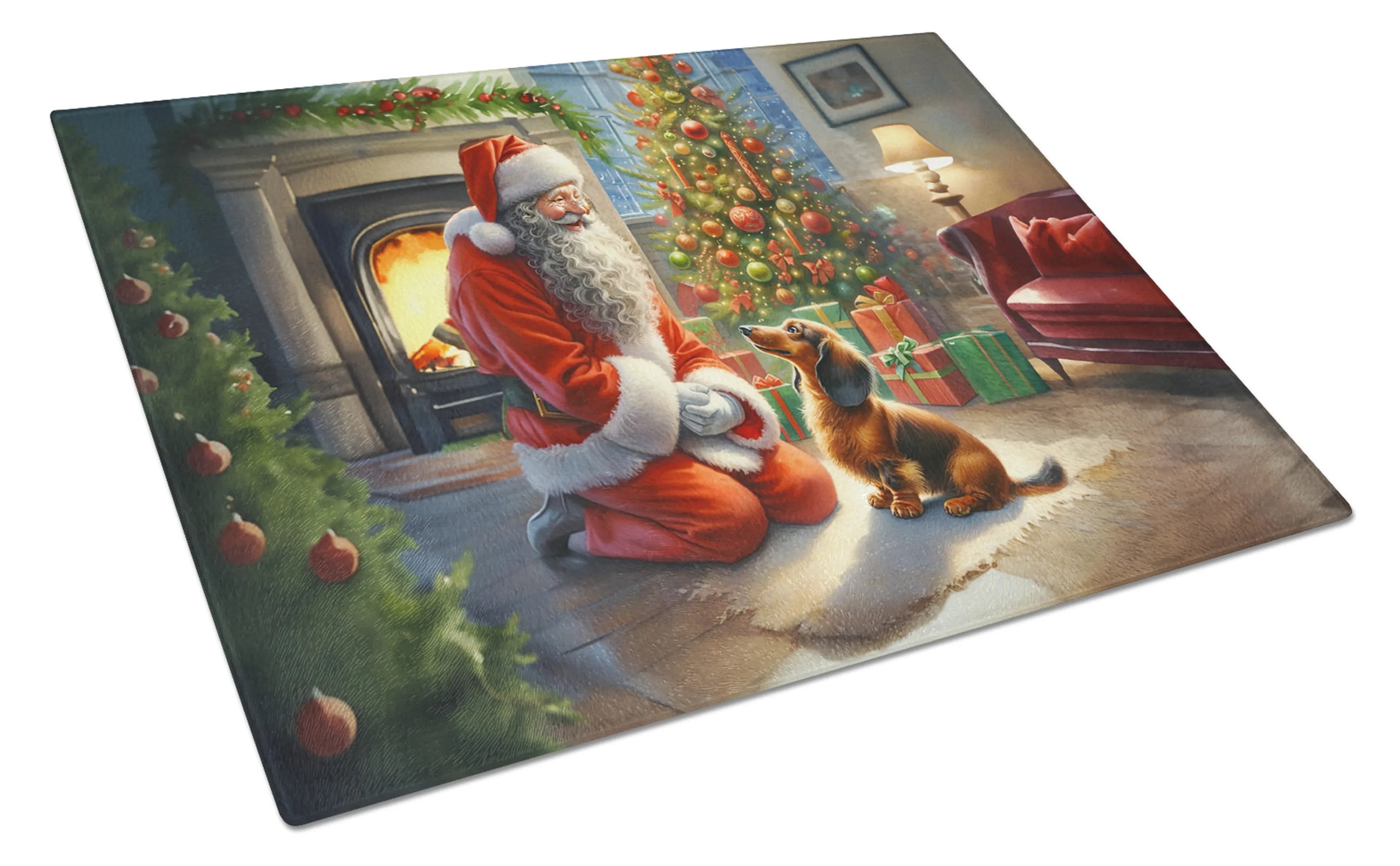 Moments with Santa Glass Cutting Board - Size: LARGE | Pack Of: 1 | Collection name: Moments with santa
