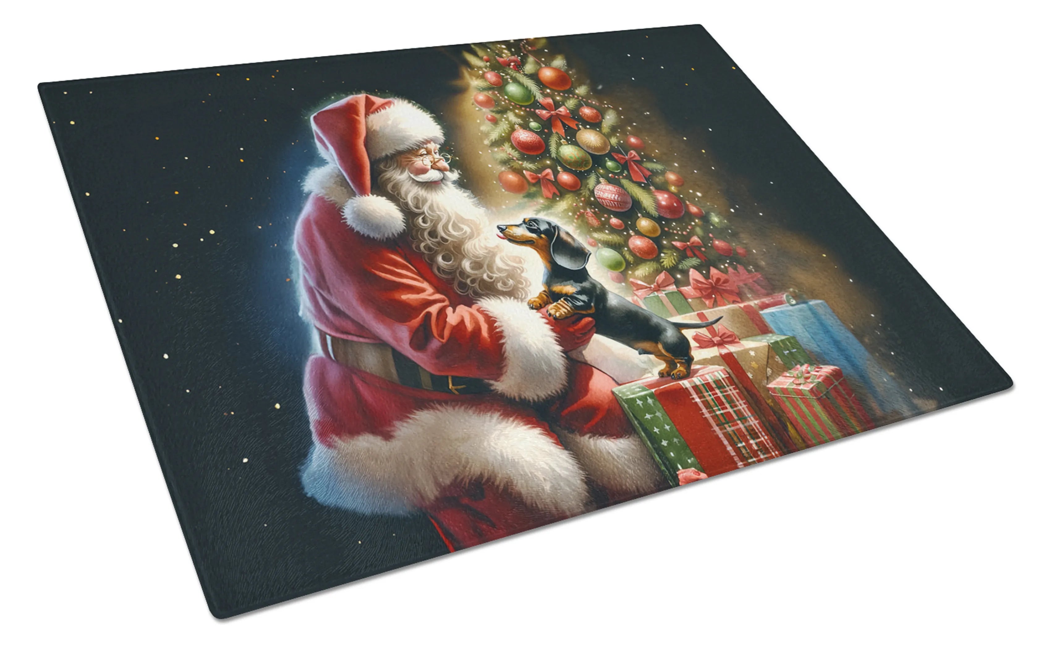 Moments with Santa Glass Cutting Board - Size: LARGE | Pack Of: 1 | Collection name: Moments with santa