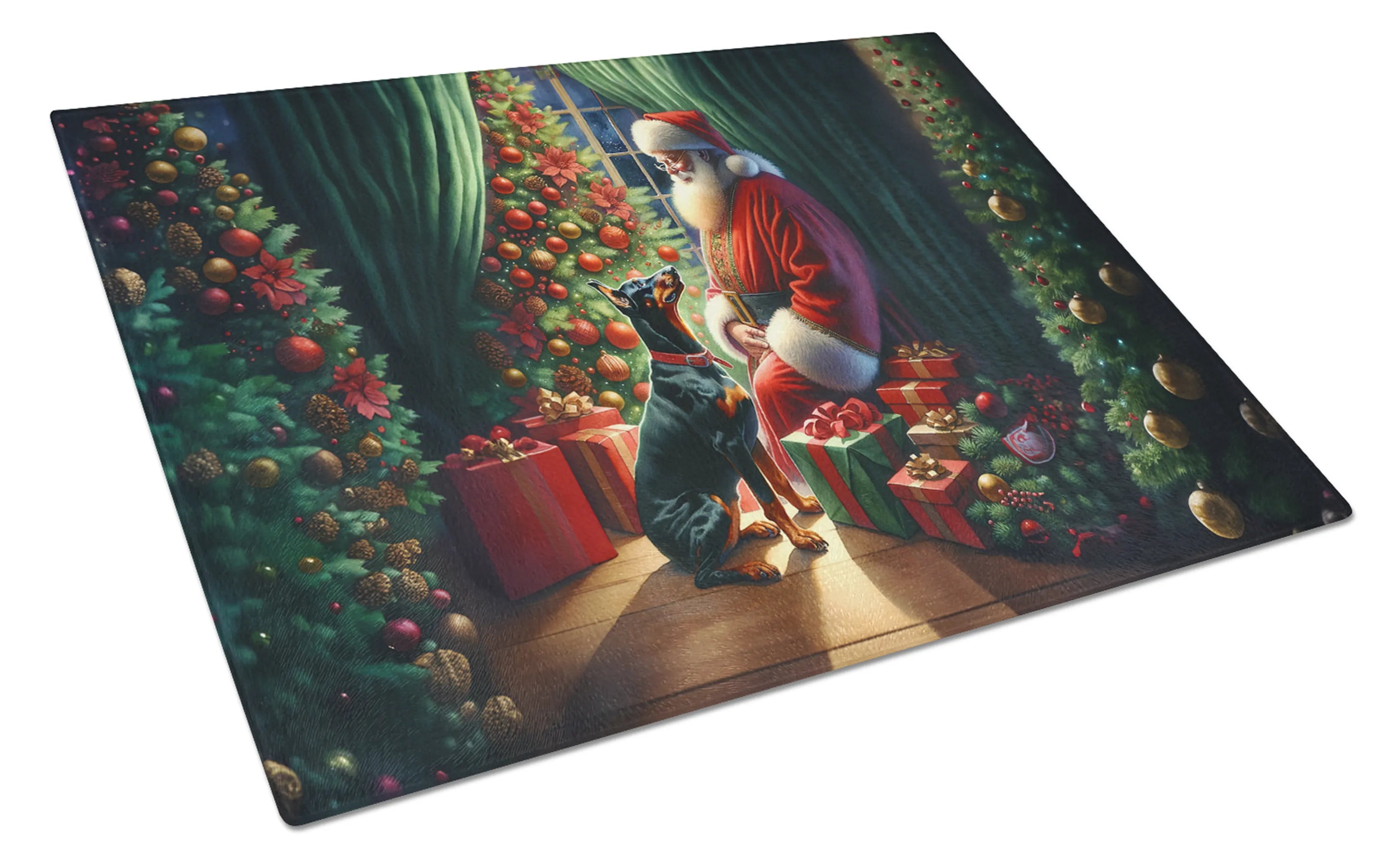 Moments with Santa Glass Cutting Board - Size: LARGE | Pack Of: 1 | Collection name: Moments with santa