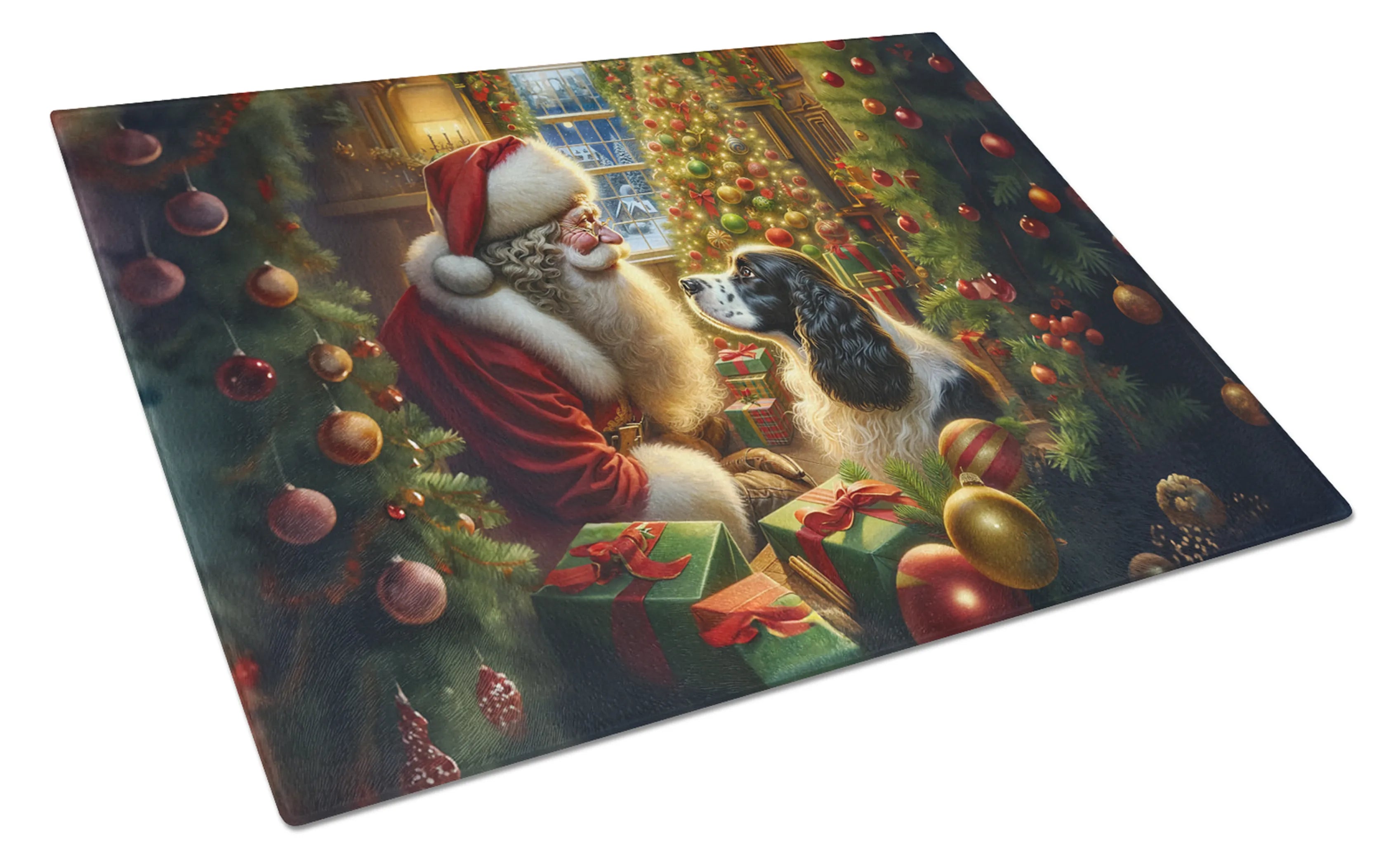 Moments with Santa Glass Cutting Board - Size: LARGE | Pack Of: 1 | Collection name: Moments with santa