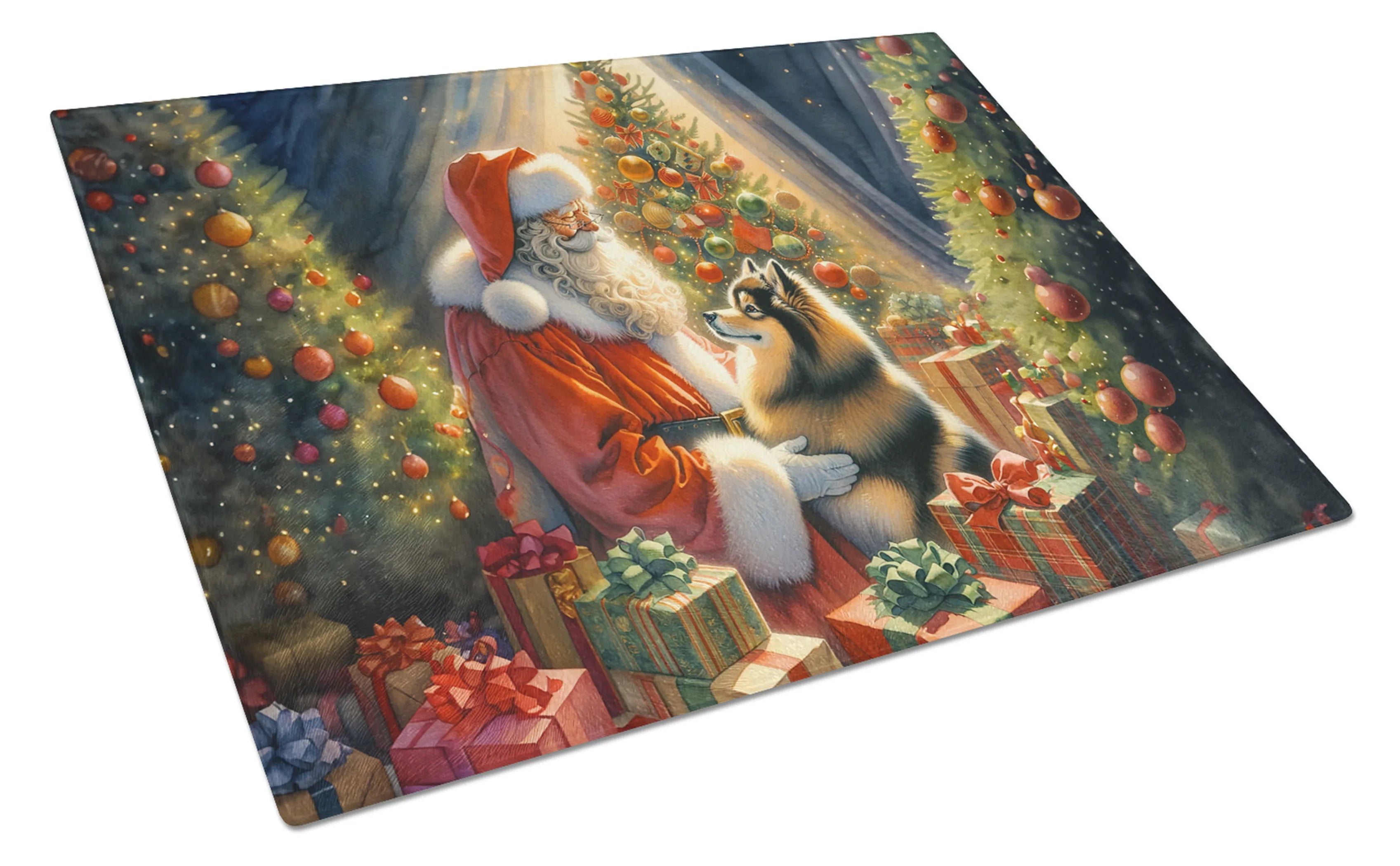 Moments with Santa Glass Cutting Board - Size: LARGE | Pack Of: 1 | Collection name: Moments with santa