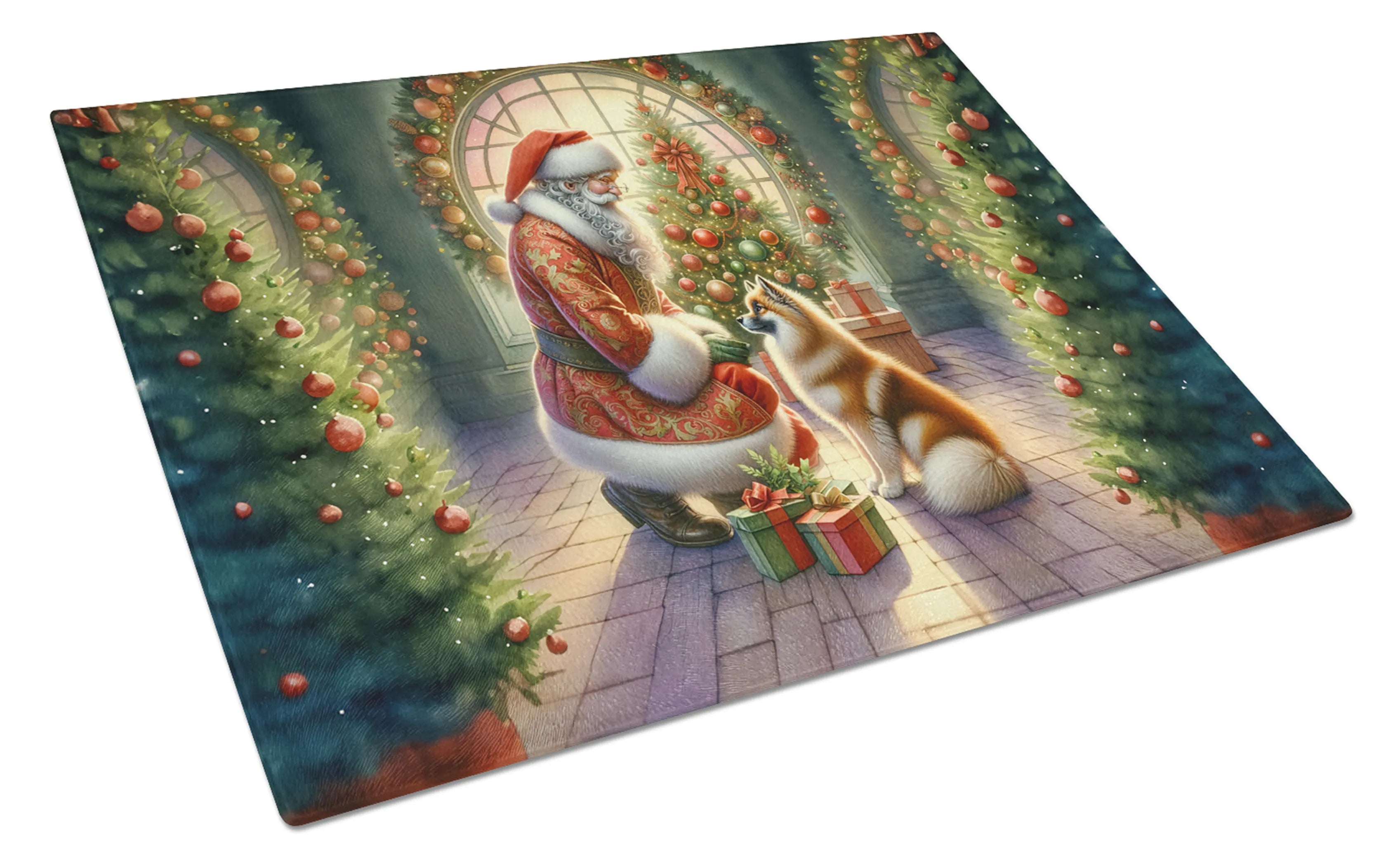 Moments with Santa Glass Cutting Board - Size: LARGE | Pack Of: 1 | Collection name: Moments with santa