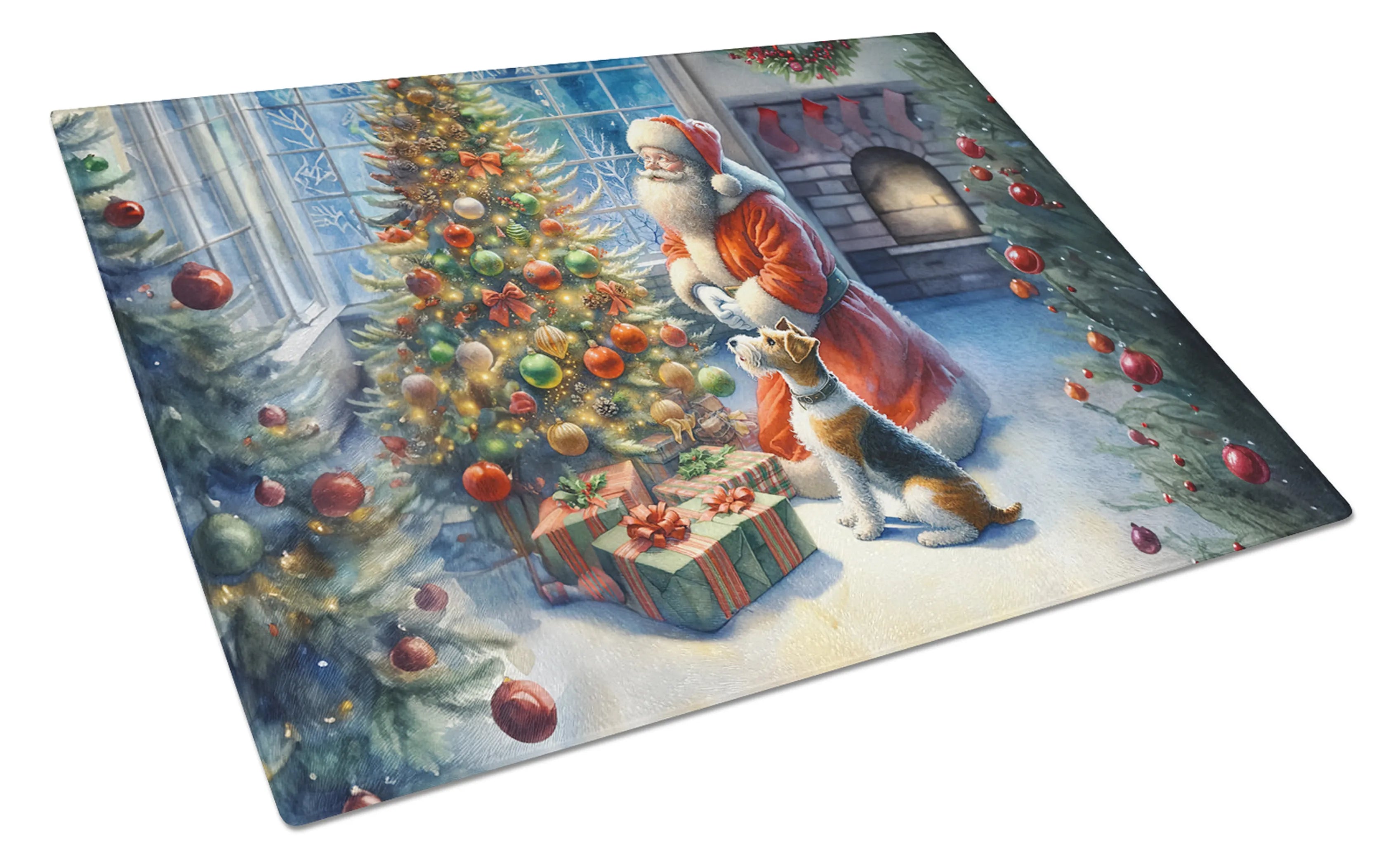 Moments with Santa Glass Cutting Board - Size: LARGE | Pack Of: 1 | Collection name: Moments with santa