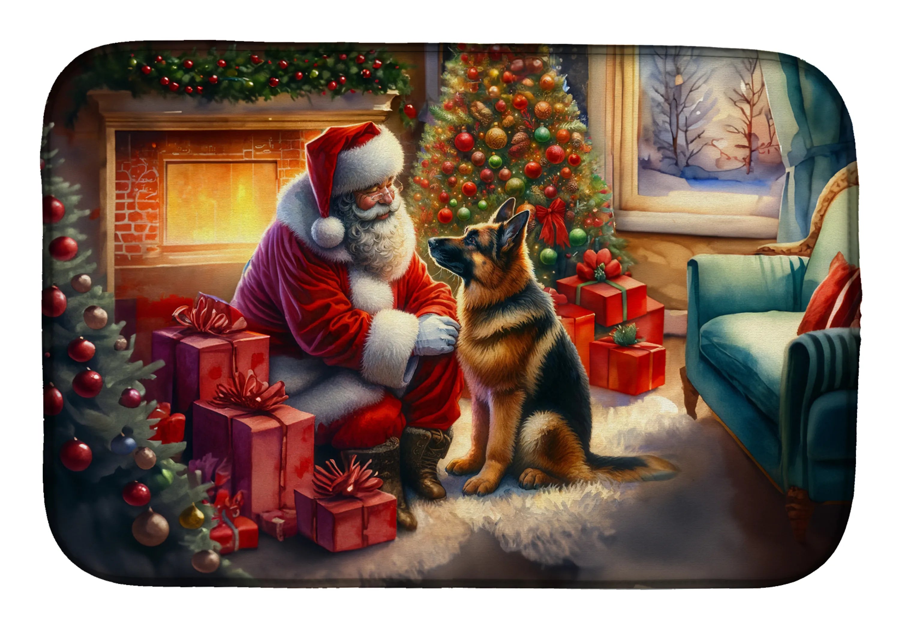 Moments with Santa Dish Drying Mat - Size: 14  X 21" | Pack Of: 1 | Collection name: Moments with santa