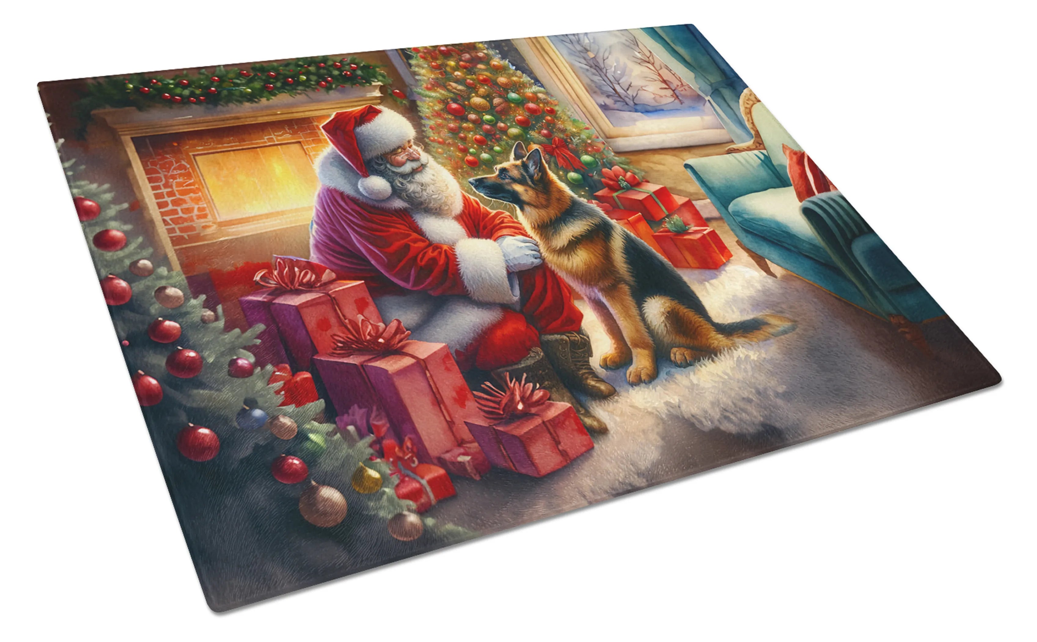 Moments with Santa Glass Cutting Board - Size: LARGE | Pack Of: 1 | Collection name: Moments with santa