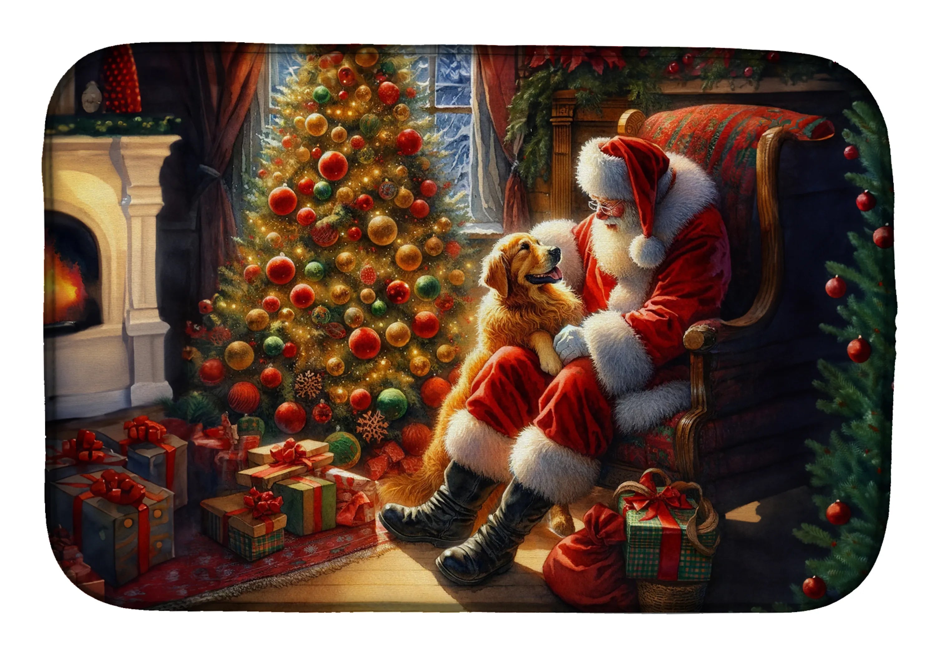Moments with Santa Dish Drying Mat - Size: 14  X 21" | Pack Of: 1 | Collection name: Moments with santa
