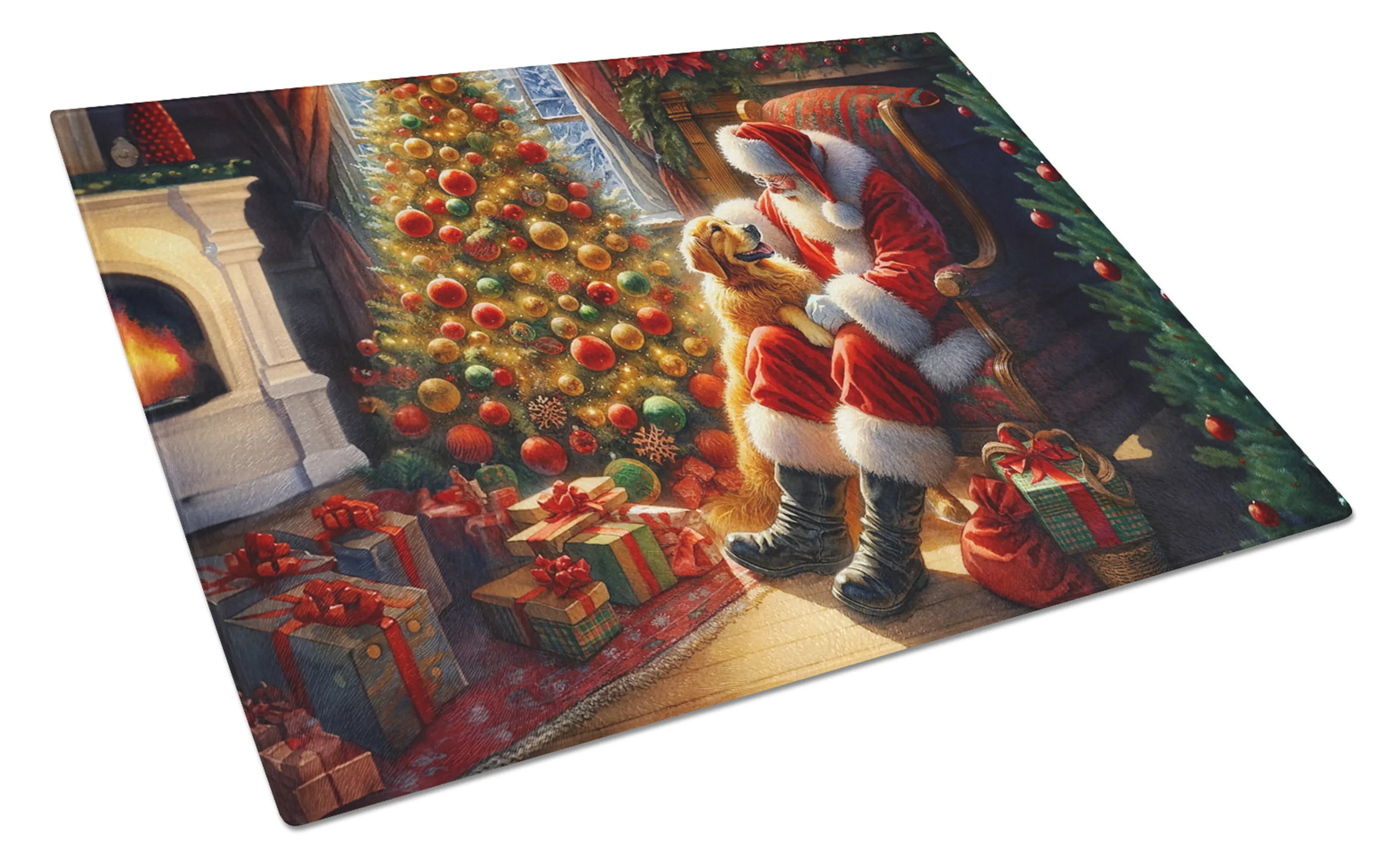 Moments with Santa Glass Cutting Board - Size: LARGE | Pack Of: 1 | Collection name: Moments with santa