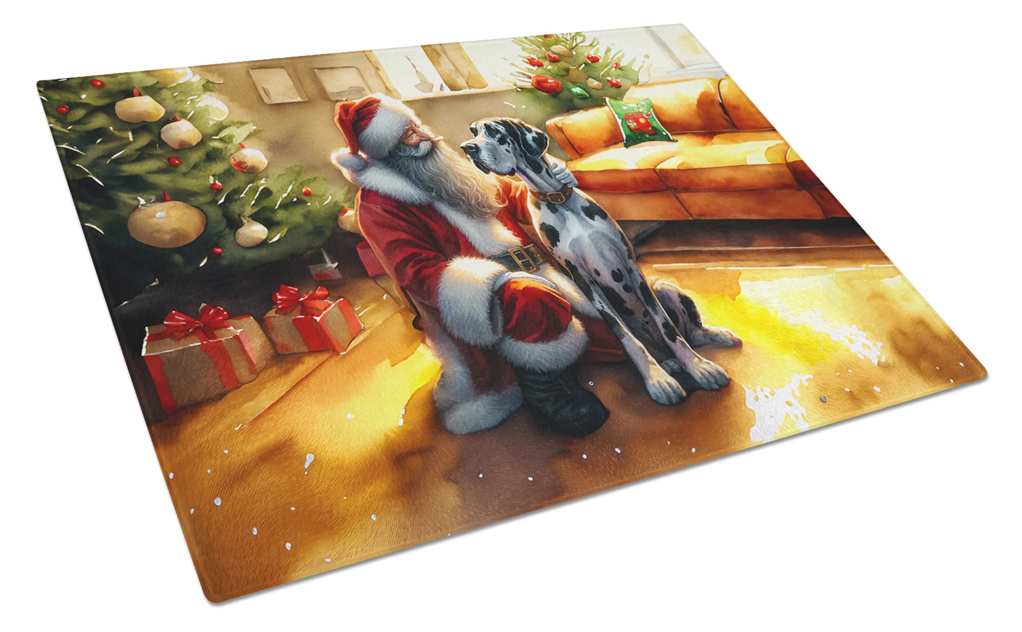 Moments with Santa Glass Cutting Board - Size: LARGE | Pack Of: 1 | Collection name: Moments with santa