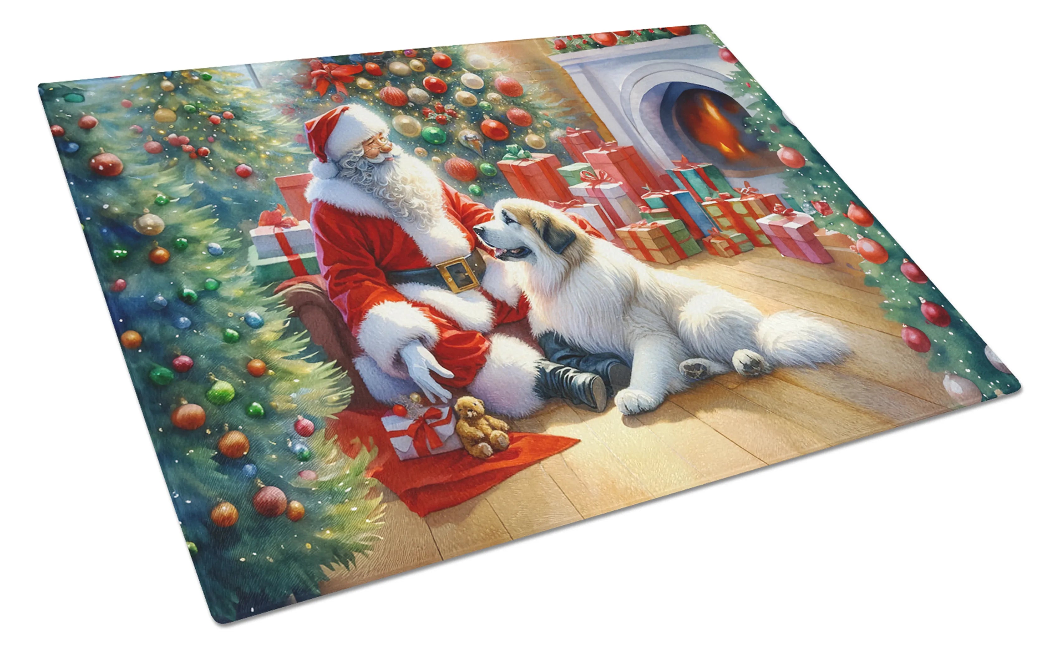 Moments with Santa Glass Cutting Board - Size: LARGE | Pack Of: 1 | Collection name: Moments with santa
